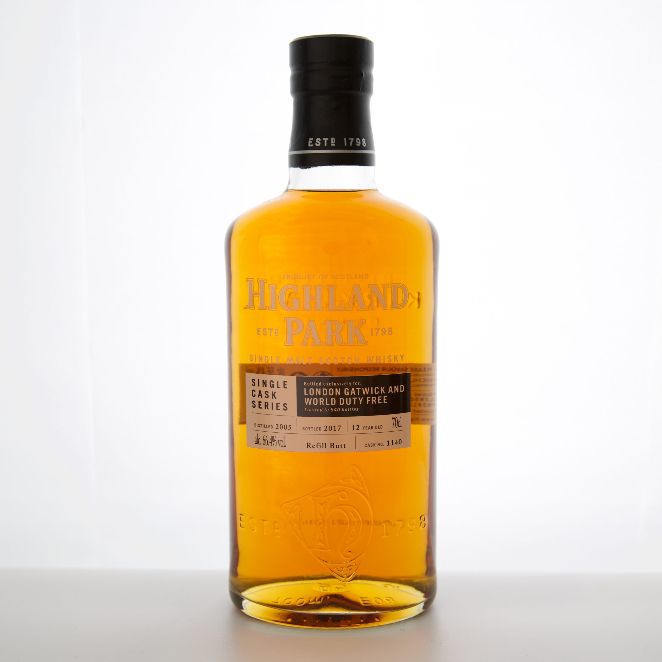 Highland Park 2005 Single Cask 12 Year Old #1140 / London Gatwick & World Duty Free 70cl 66.4% Islands Scotland Whisky 