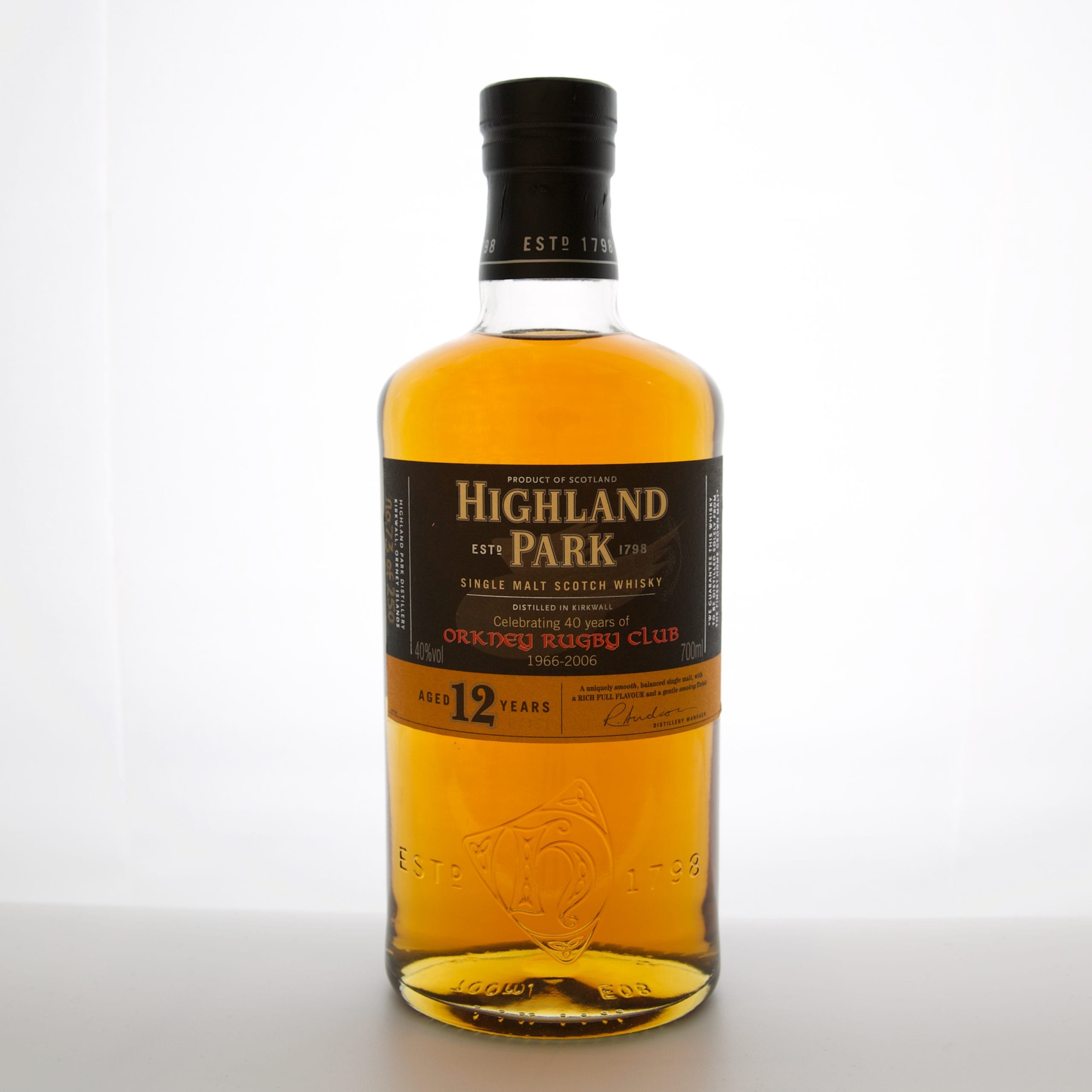 Highland Park 12 Year Old / 40 Years Of Orkney Rugby Club 70cl 40% Islands Scotland Whisky 
