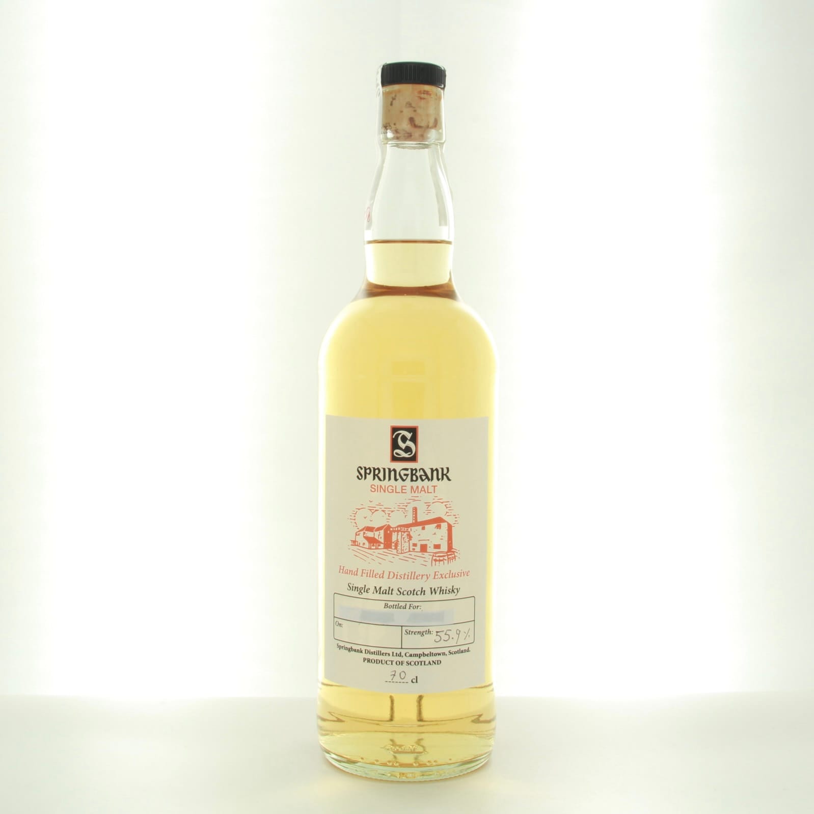 Springbank Hand Filled At The Distillery Exclusive 70cl 55.9% Campbeltown Scotland Whisky 
