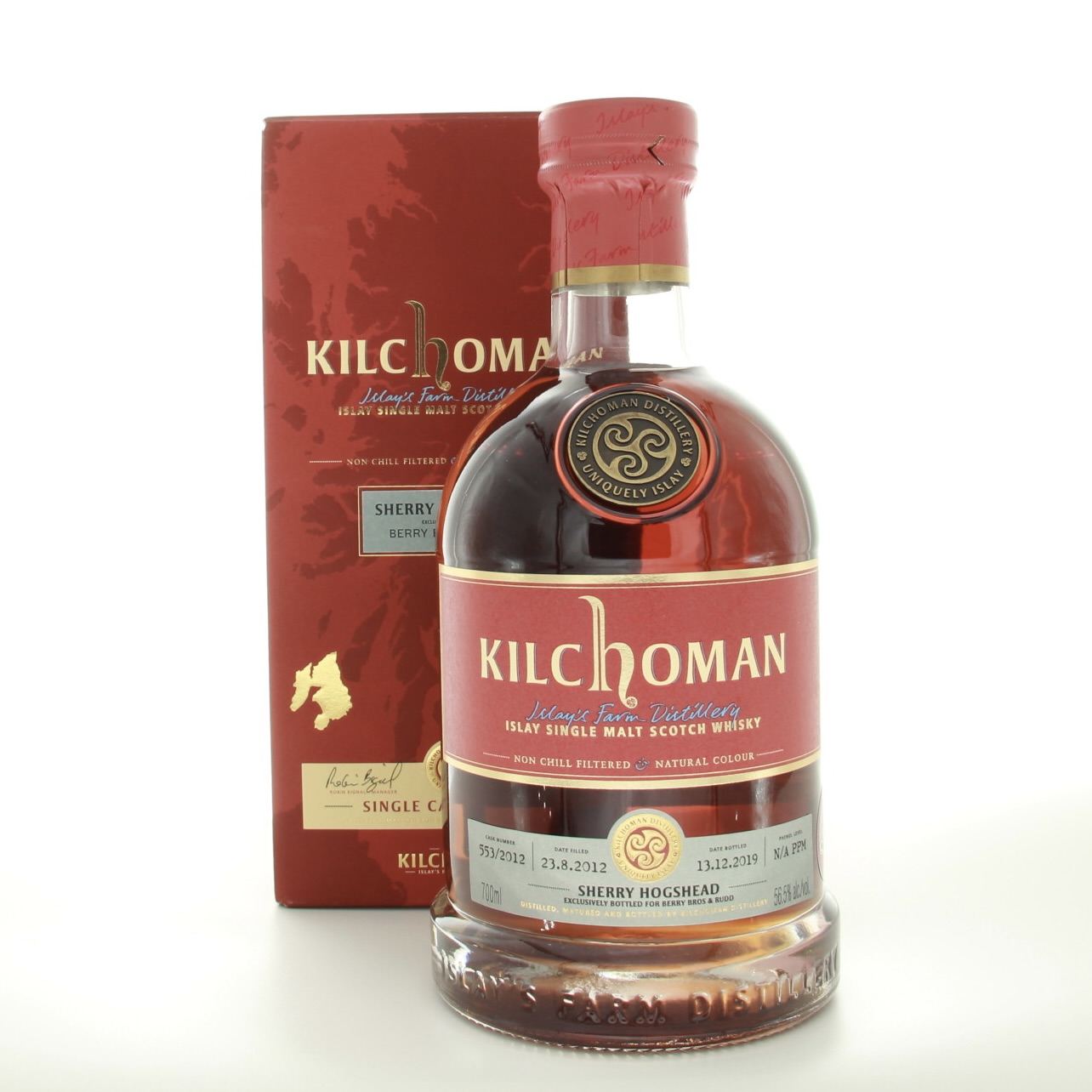 Kilchoman 2012 Sherry Hogshead Single Cask #553 70cl 56.5% Islay Scotland Whisky 