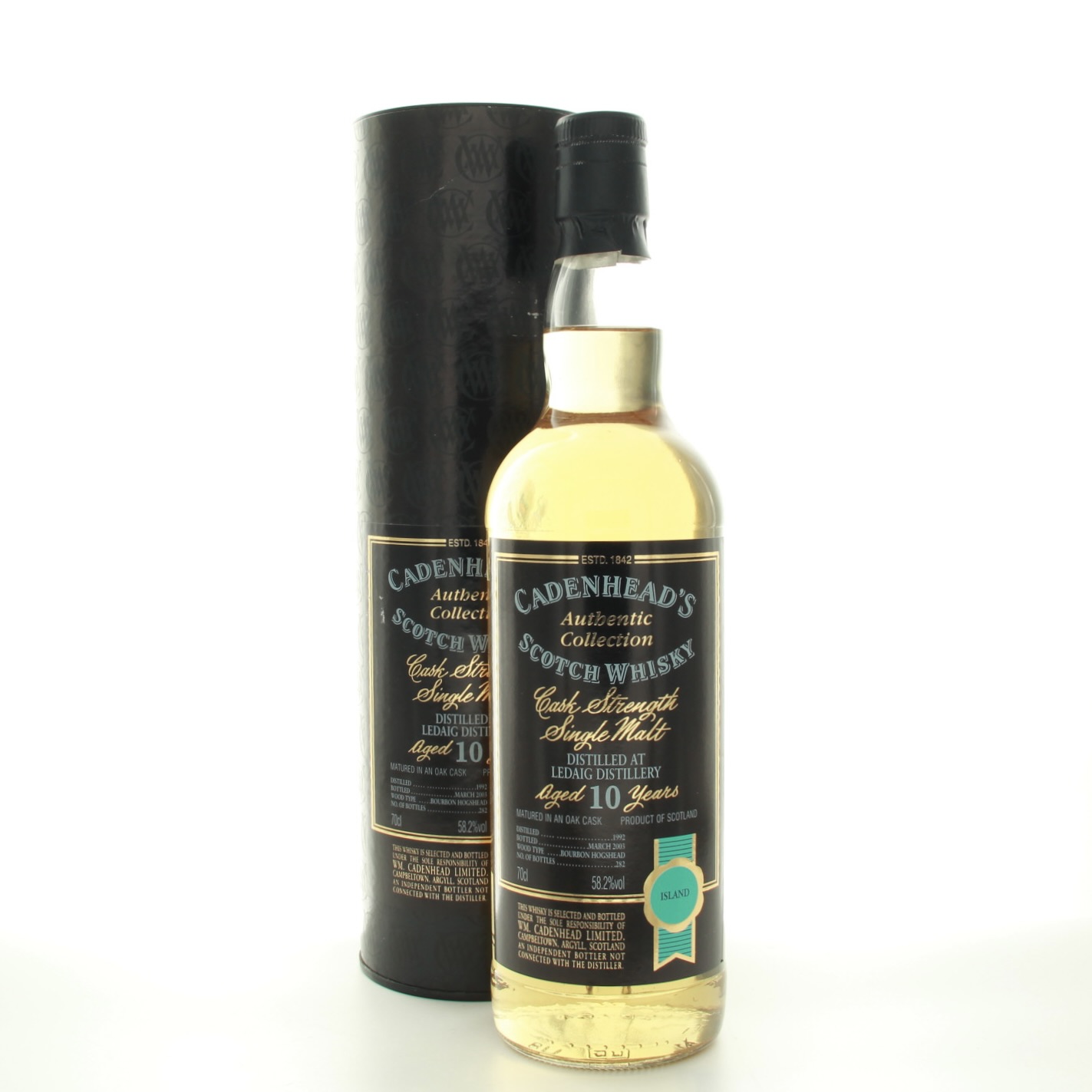 Ledaig 10 Year Old 1992 Cadenhead’s Authentic Collection 70cl 58.2% Islands Scotland Whisky