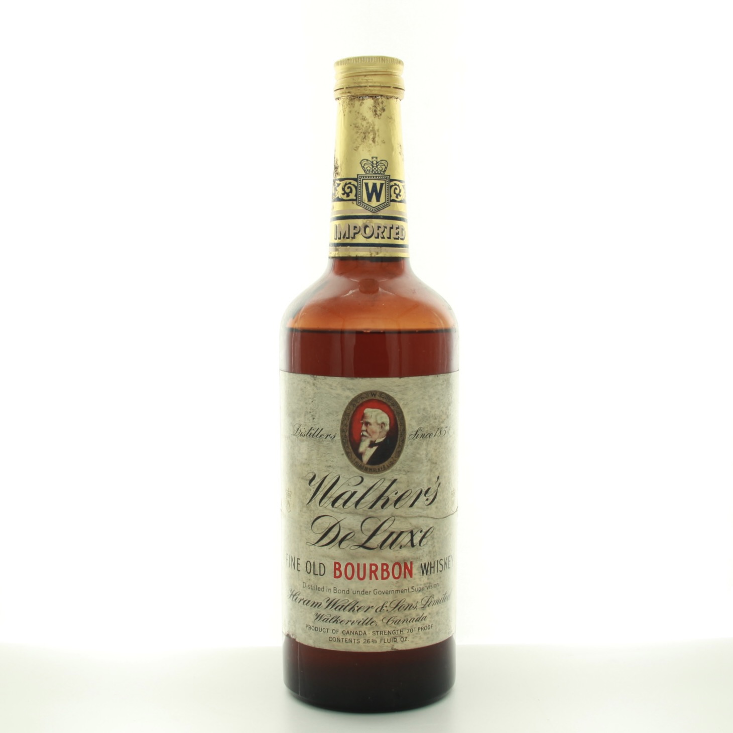 Walker’s Deluxe Fine Old Bourbon (1960s Edition) 75.7cl 70 Proof% Canada Whisky 