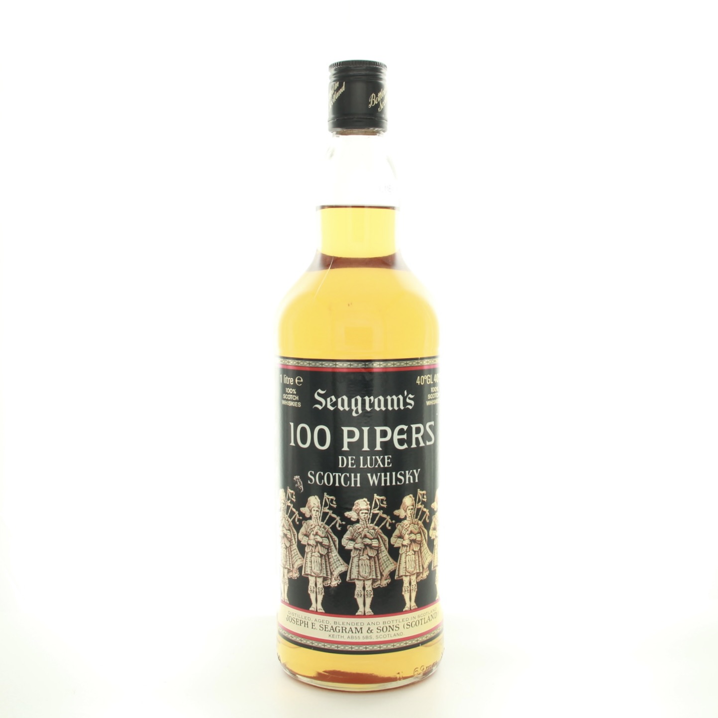 Seagram’s 100 Pipers 1lt (1980s Edition) 100cl 40% Scotland Whisky 