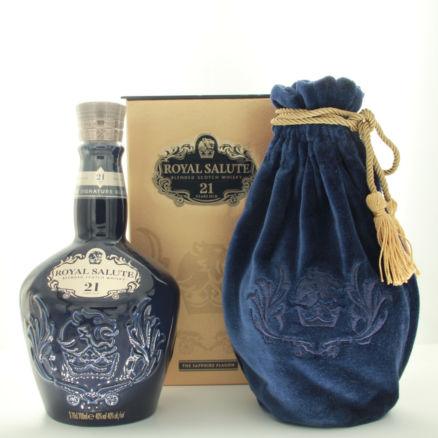 Royal Salute 21 year old Saphire Flagon (Signed By Colin Scott Master Blender Royal Salute) 70cl 40% Scotland Whisky