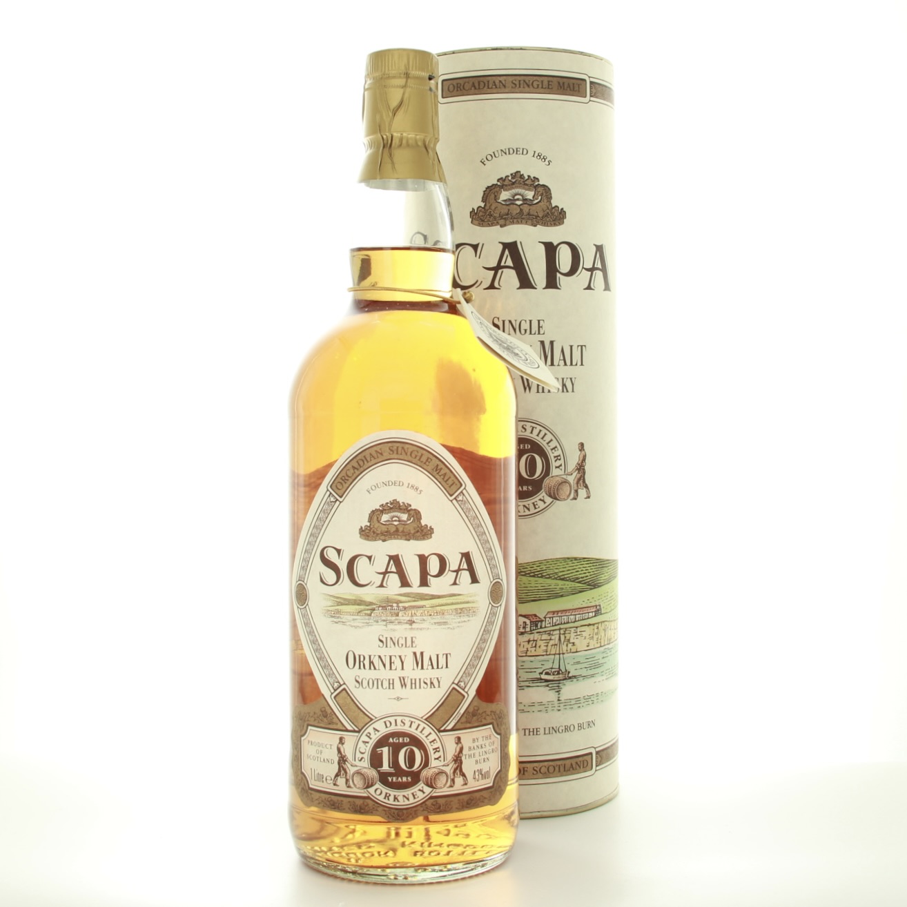 Scapa 10 Years Old 1 Litre (1980s Edition) 100cl 43% Islands Orkney Scotland Whisky