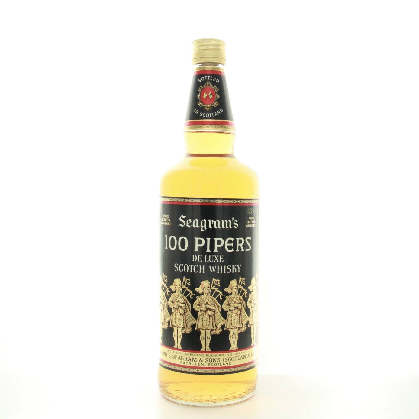 Seagram’s 100 Pipers De Luxe 1lt (1980s Edition) 100cl 43% Scotland Whisky 