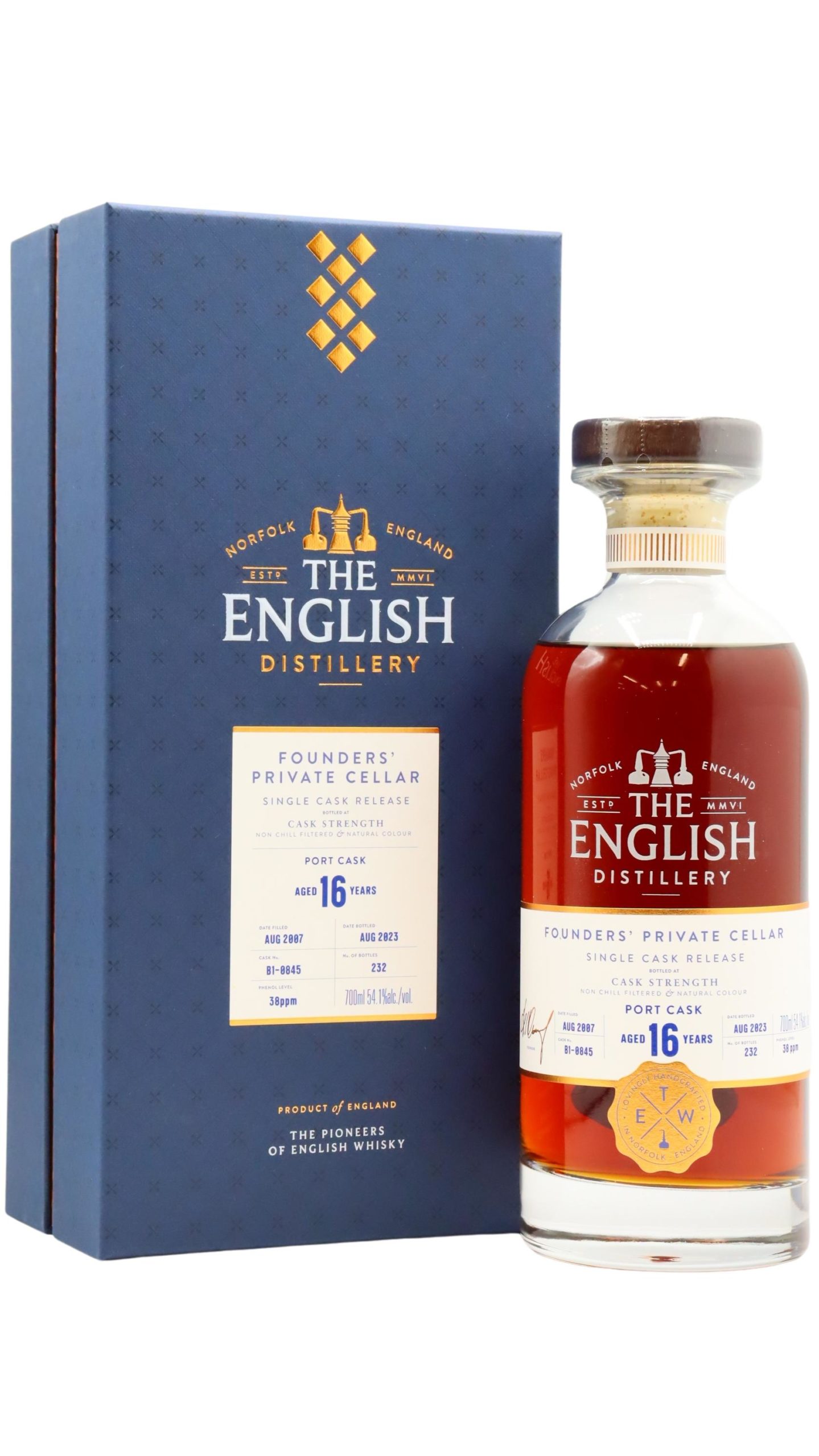 The English Whisky Co. – Founders Private Cellar 2007 70cl 54.1% England Whisky 