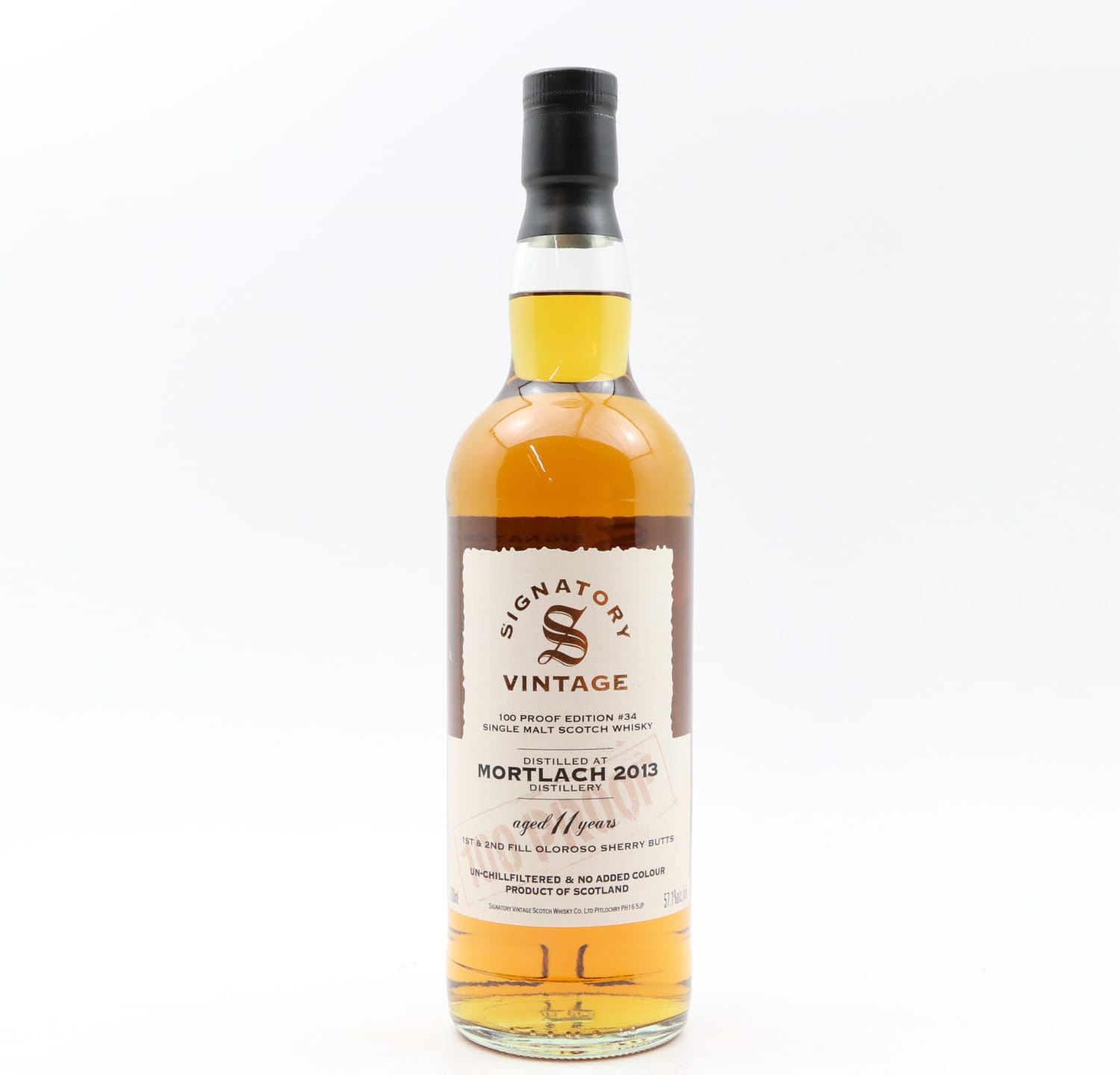 Mortlach 2013 11 Year Old Signatory 100º Proof Edition #34 Whisky 