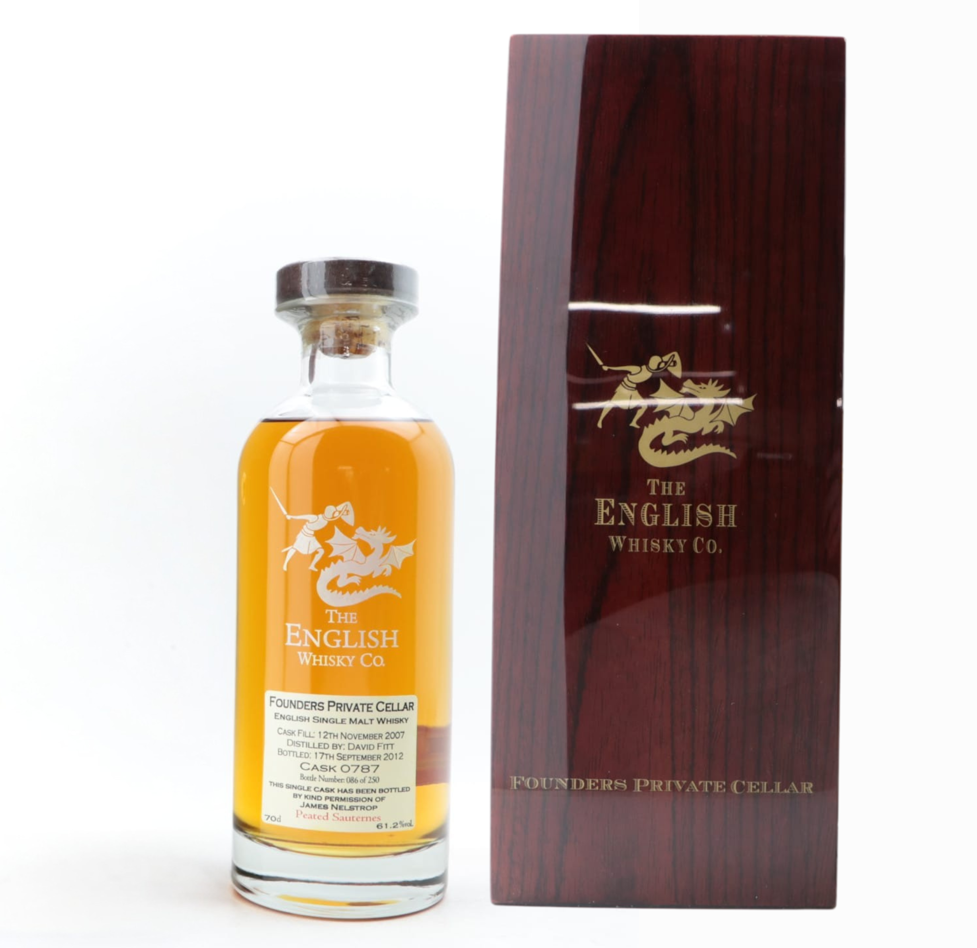 English Whisky Co 2007 Founders Private Cellar Cask 0787 70cl 61.2% England Whisky 