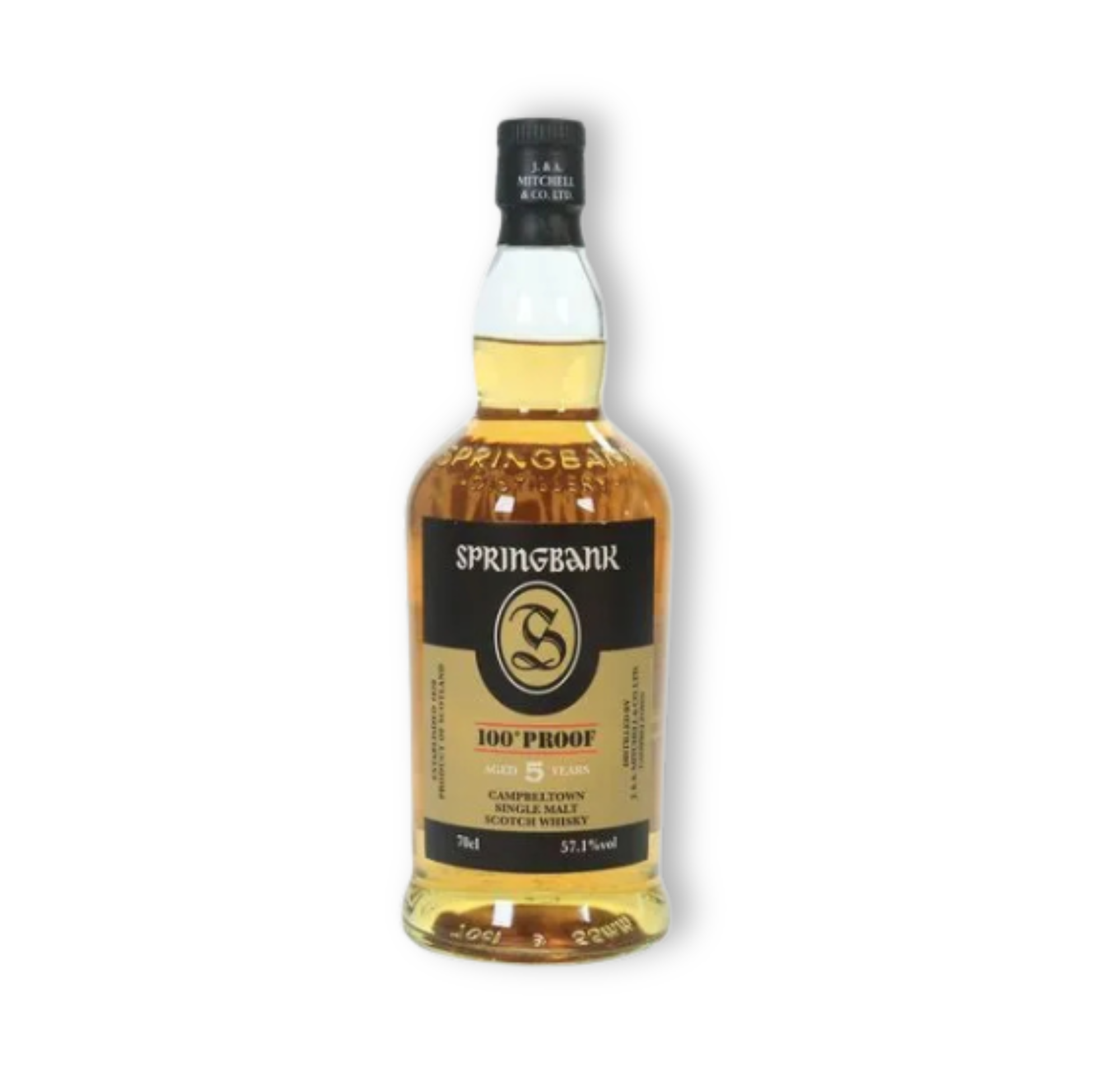 Springbank 5 Year Old 100º Proof – whisky bottle