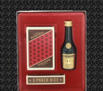 Martell Medallion Liquere Cognac Miniature With Cards And Poker Dice (1980s) â Martell whisky bottle
