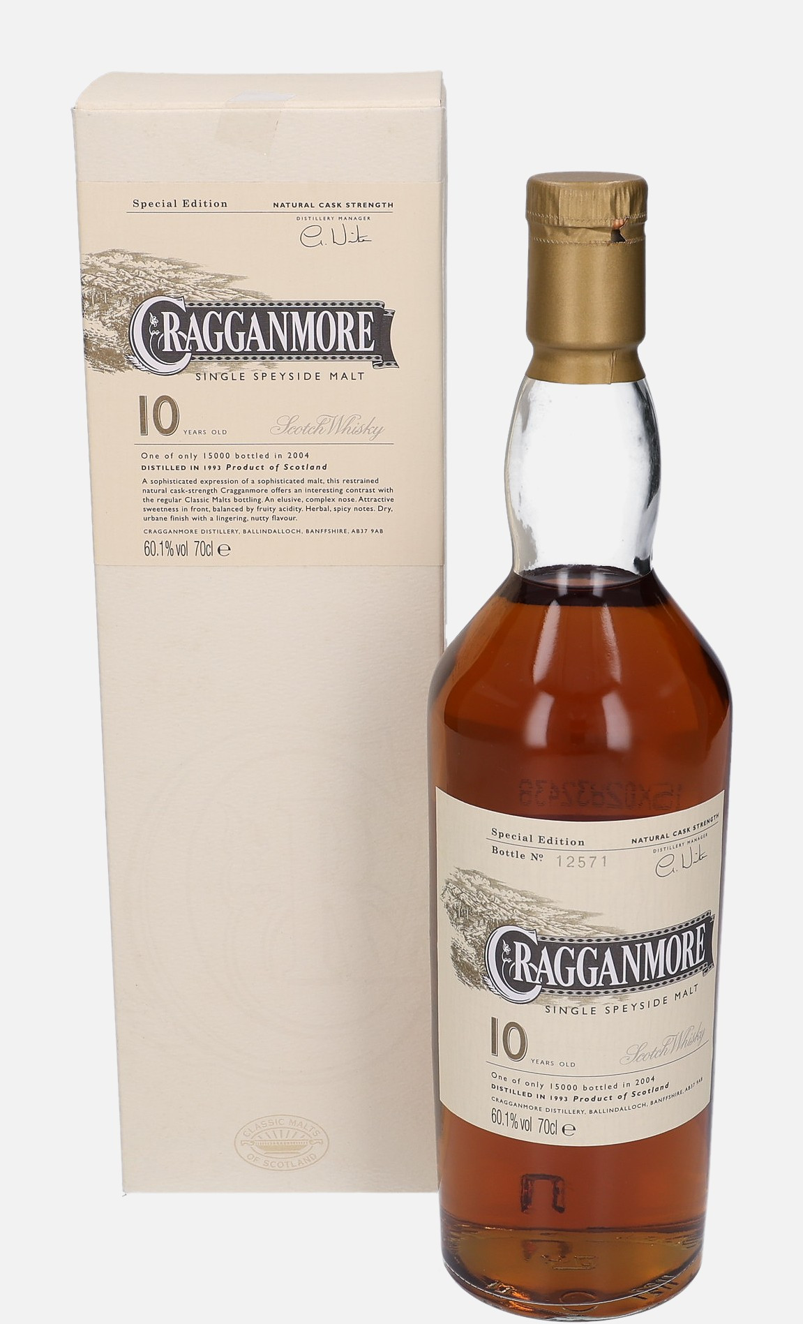 Cragganmore Original Bottling d. 1993, b. 2004 10 years old Single Speyside Malt Scotch Whisky 60.1% Vol, 700 ml Uncategorized 