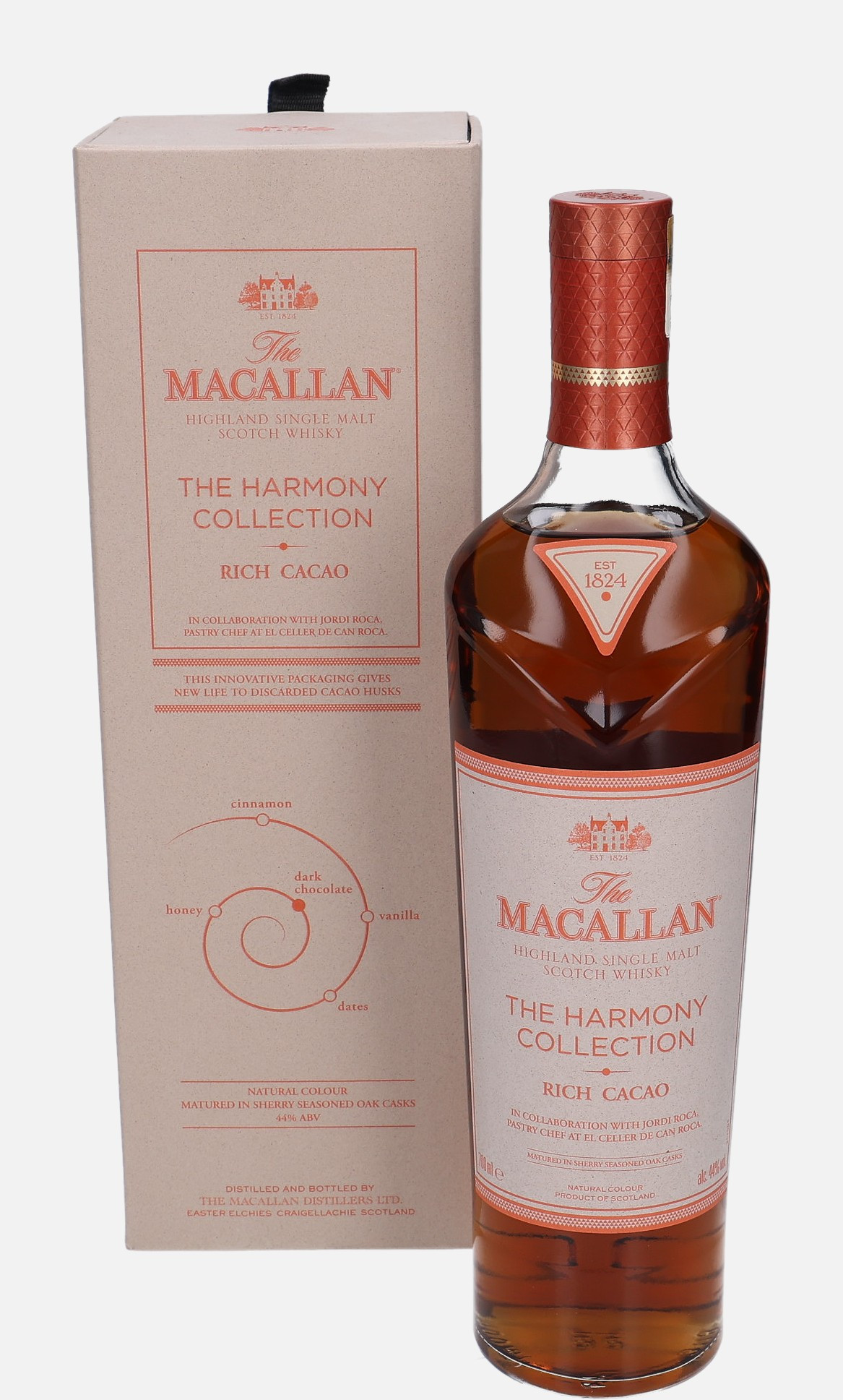 Macallan Rich Cacao, Original Bottling Highland Single Malt Scotch Whisky Matured in Sherry Seasoned Oak Cask 44% Vol, 700 ml Uncategorized