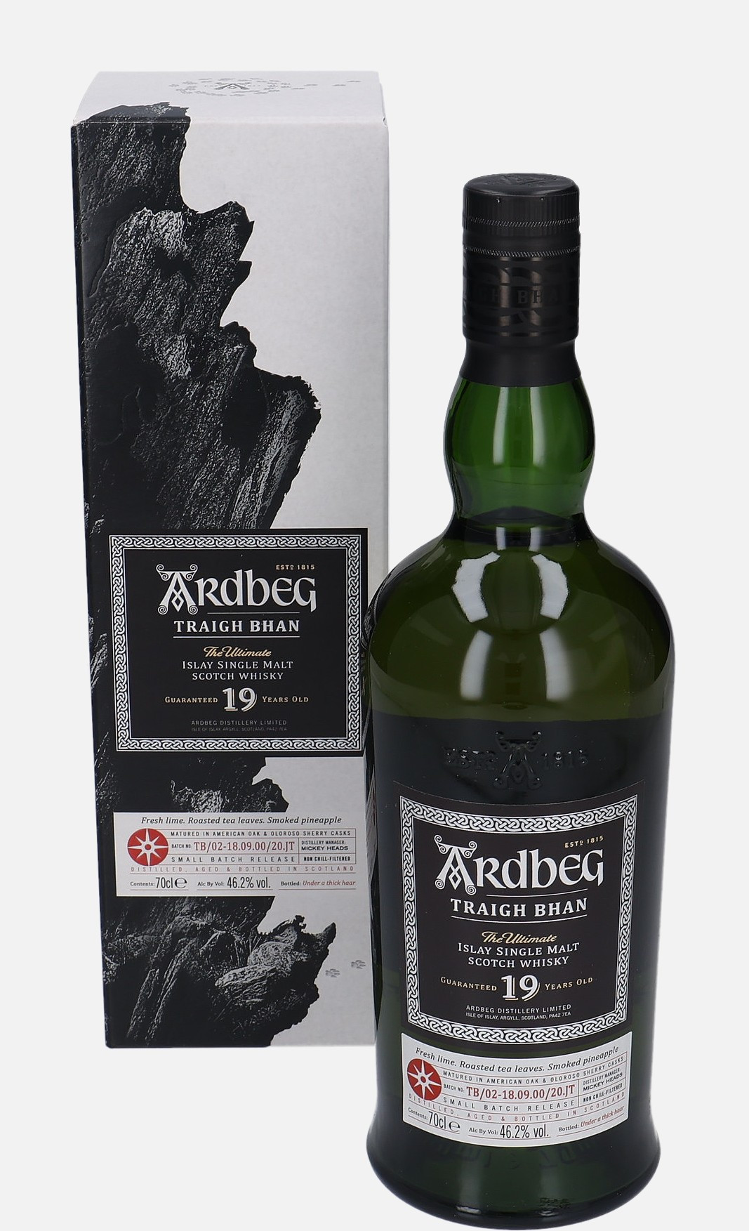 Ardbeg Traigh Bhan, Original Bottling 19 years old TB/02-18.09.00/20.JT Islay Single Malt Scotch Whisky Matured in American Virgin Oak & European Oloroso Sherry Casks 46.2% Vol, 700 ml Uncategorized 