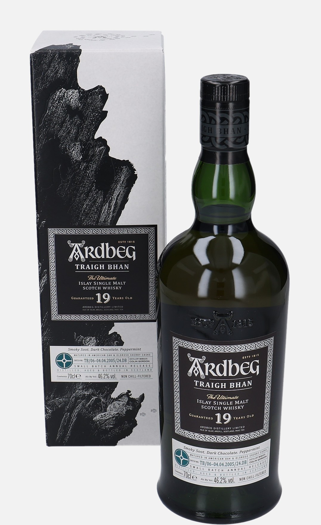 Ardbeg Traigh Bhan, Original Bottling 19 years old TB/06-04.04.2005/24.DB Islay Single Malt Scotch Whisky Matured in American Oak and Oloroso Sherry Oak 46.2% Vol, 700 ml Uncategorized 