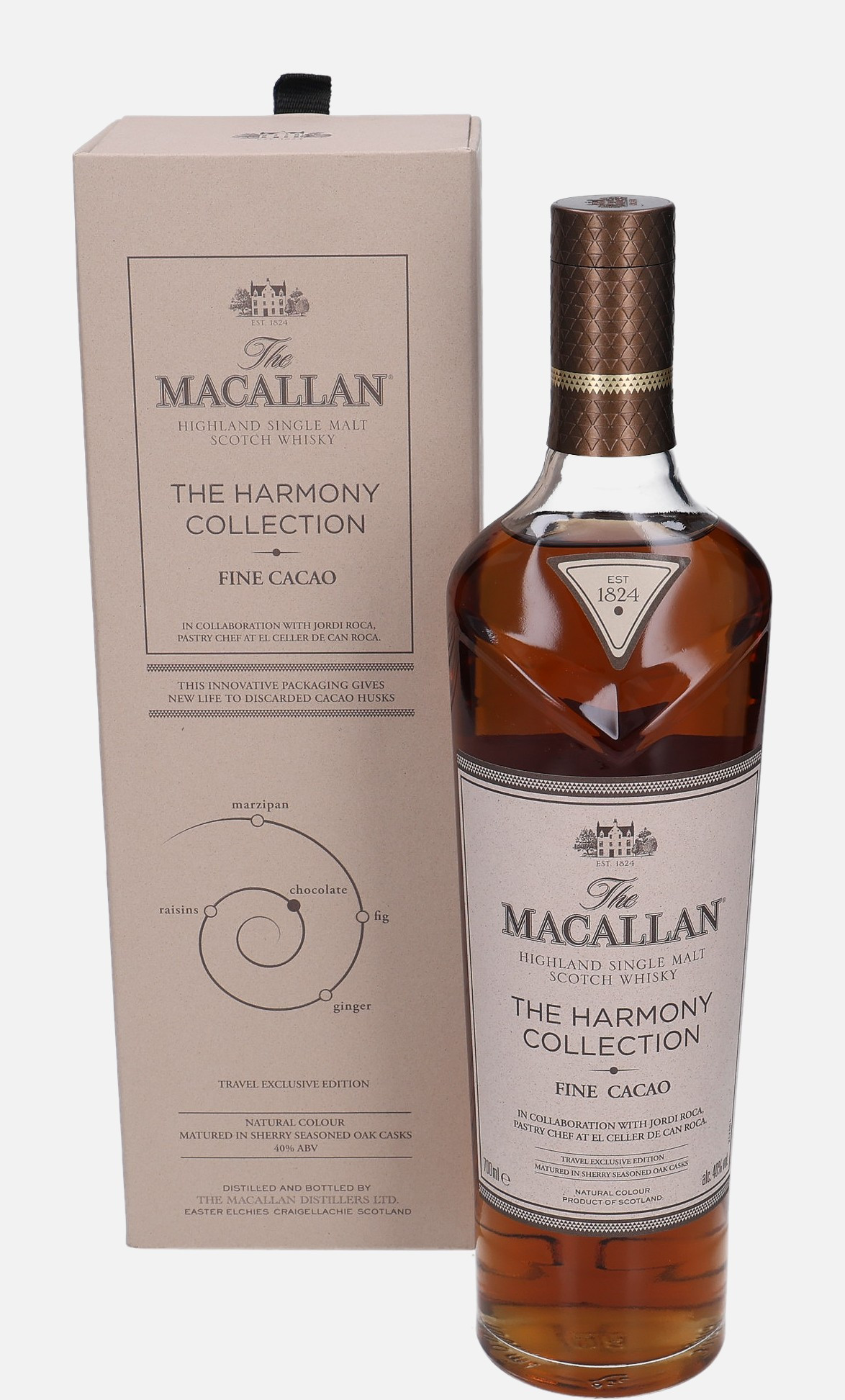 Macallan Fine Cacao, Original Bottling Highland Single Malt Scotch Whisky Matured in Sherry Seasoned Oak Cask 40% Vol, 700 ml Uncategorized 