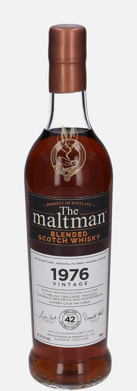 The maltman Meadowside Blending Co. Ltd. d. 1976 42 years old Blended Scotch Whisky 46.2% Vol, 700 ml Uncategorized 