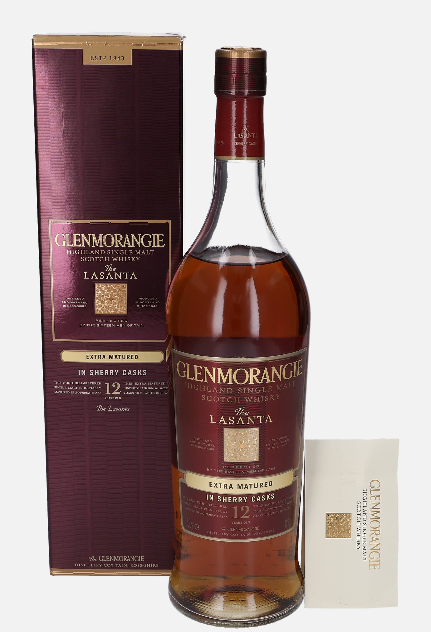 Glenmorangie The Lasanta, Original Bottling 12 years old Highland Single Malt Scotch Whisky Finished in Sherry Cask 46% Vol, 1000 ml Uncategorized 