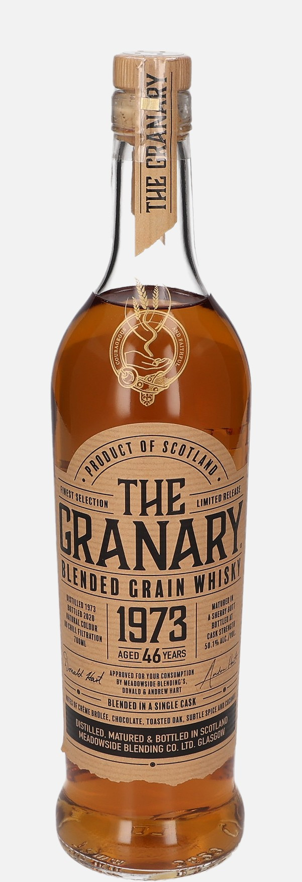 The Granary Meadowside Blending Co. Ltd. d. 1973, b. 2020 46 years old Blended Grain Whisky Matured in Sherry Butt 50.1% Vol, 700 ml Uncategorized 