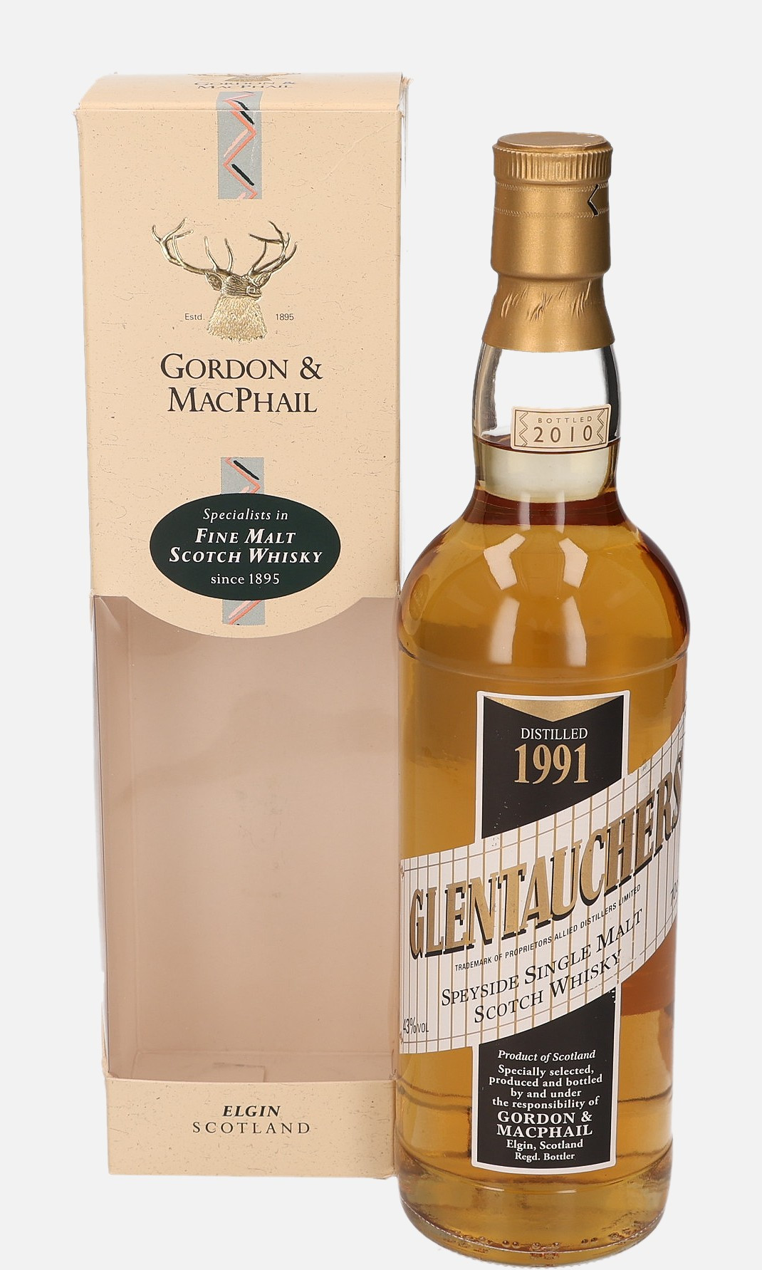 Glentauchers Gordon & MacPhail d. 1991, b. 2010 Speyside Single Malt Scotch Whisky 43% Vol, 700 ml Uncategorized 