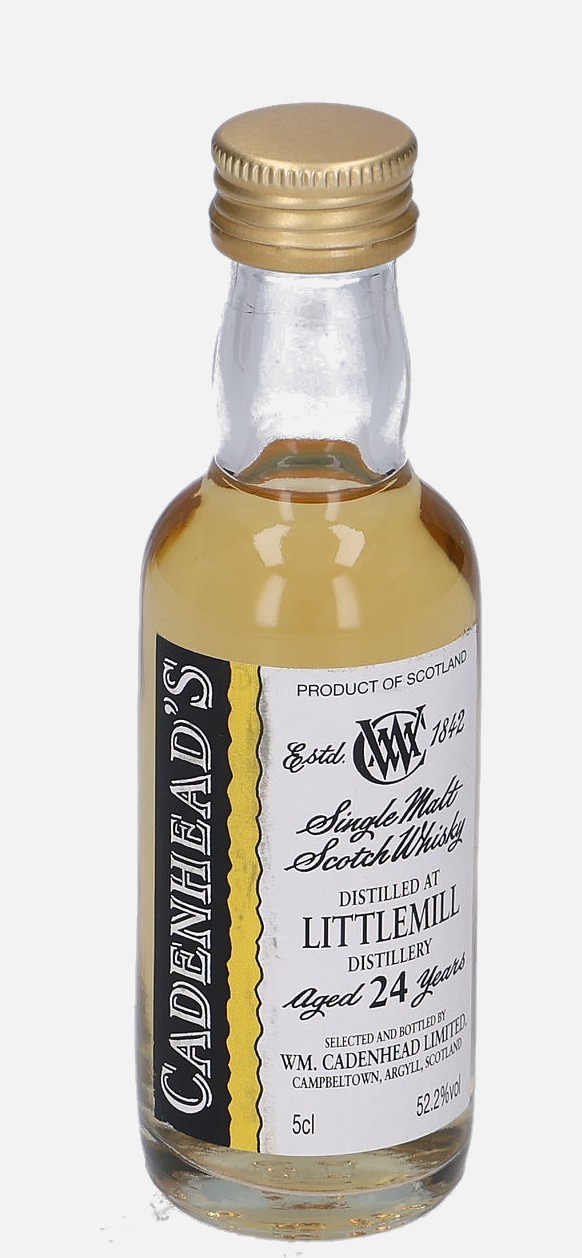 Littlemill Wm. Cadenhead 24 years old Single Malt Scotch Whisky 52.2% Vol, 50 ml Uncategorized