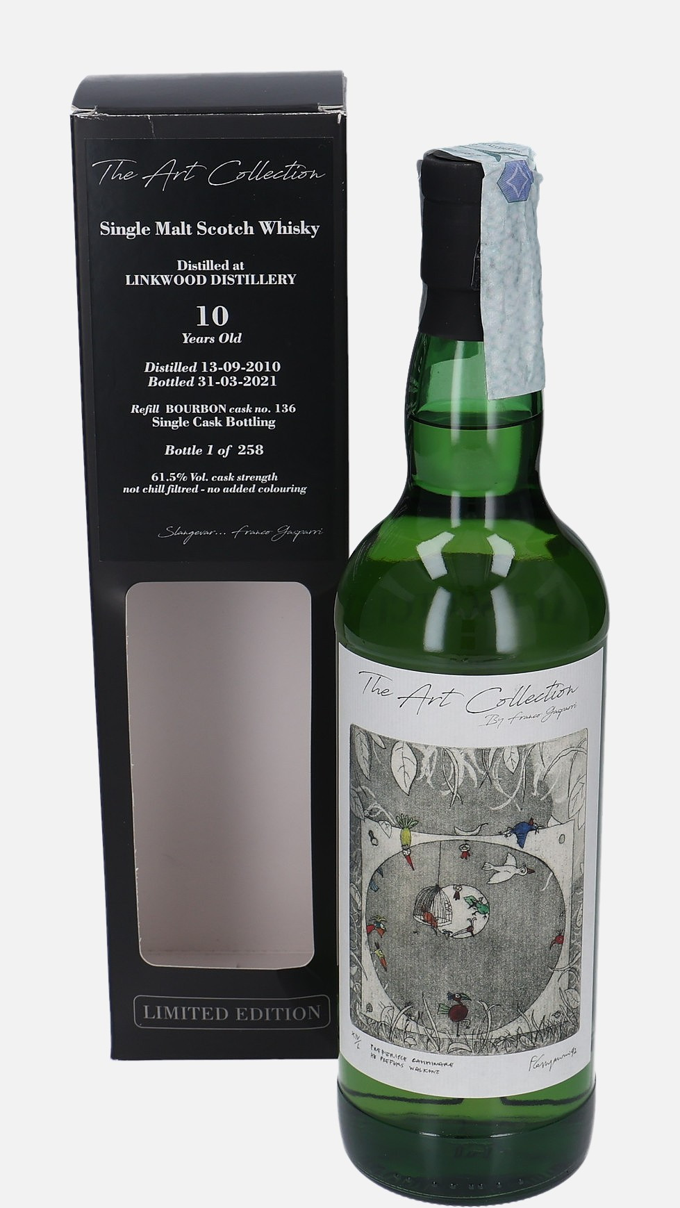 Linkwood The Art Collection d. 13.9.2010, b. 31.3.2021 10 years old cask no. 136 Single Malt Scotch Whisky Matured in Refill Bourbon Cask 61.5% Vol, 700 ml Uncategorized