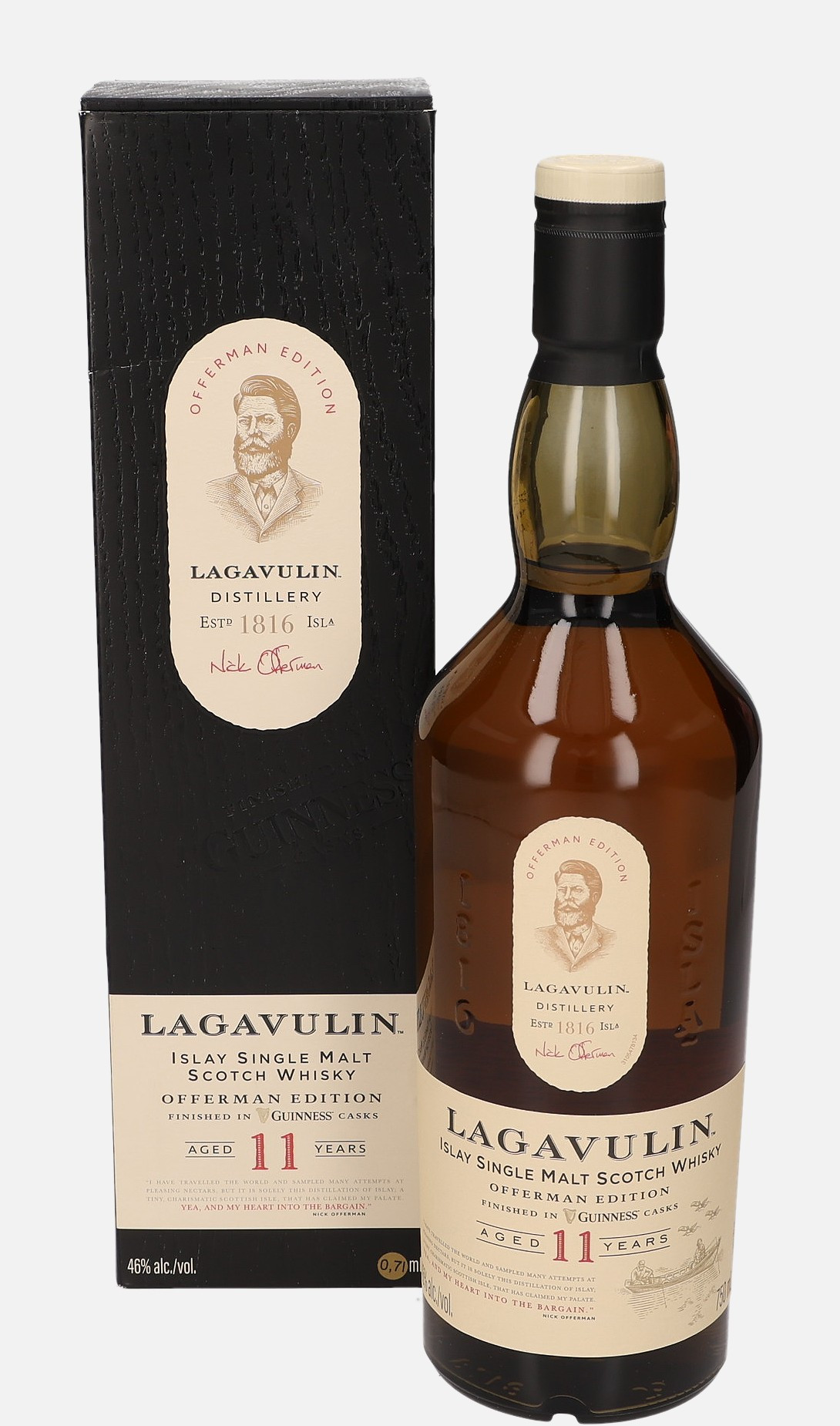 Lagavulin Offerman Edition, Original Bottling 11 years old Islay Single Malt Scotch Whisky Finished in Guinness Cask 46% Vol, 750 ml Uncategorized 