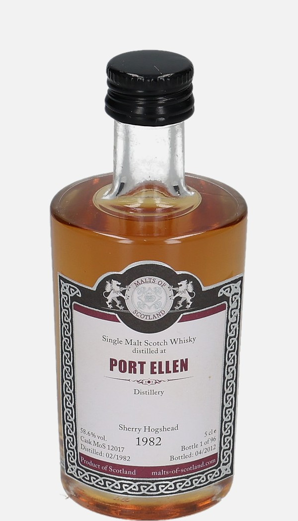 Port Ellen Malts of Scotland d. 2.1982, b. 4.2012 cask no. MoS 12017 Single Malt Scotch Whisky Matured in Sherry Hogshead 58.6% Vol, 50 ml Uncategorized 