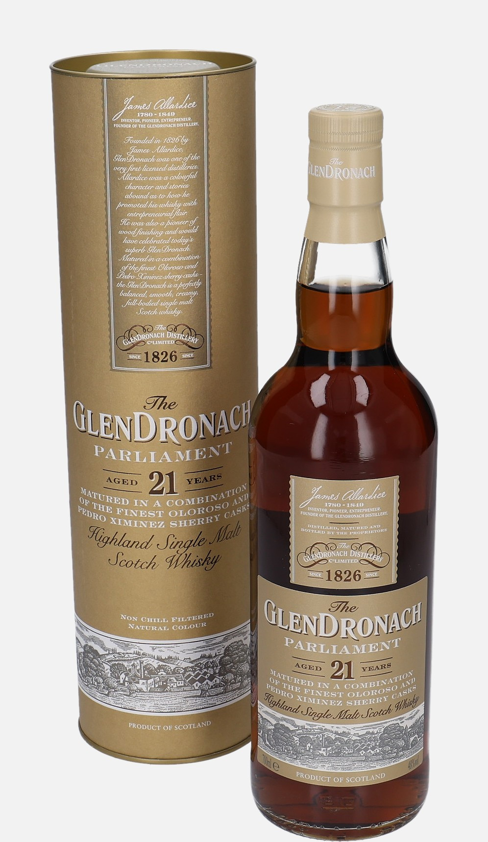 Glendronach Parliament, Original Bottling 21 years old Highland Single Malt Scotch Whisky Matured in Sherry Cask 48% Vol, 700 ml Uncategorized 