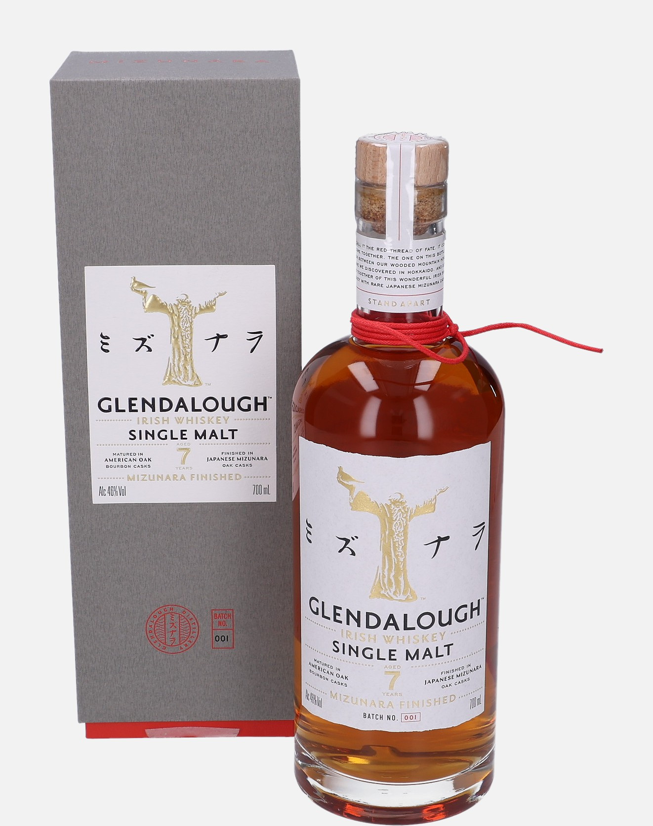 Glendalough 7 years old Batch No. 001 Single Malt Irish Whiskey Matured in American Oak Bourbon Cask Finished in Mizunara Japanese Oak Cask 46% Vol, 700 ml Uncategorized 