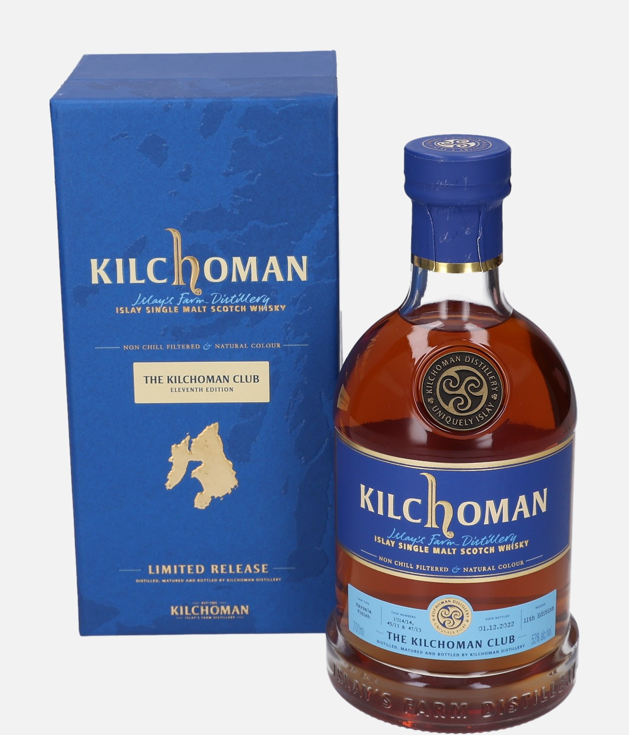 Kilchoman Original Bottling d. 2013 & 2014, b. 1.12.2022 cask no. 1014/14, 45/13 & 47/13 11th Edition Islay Single Malt Scotch Whisky Finished in Marsala Hogshead 53% Vol, 700 ml Uncategorized