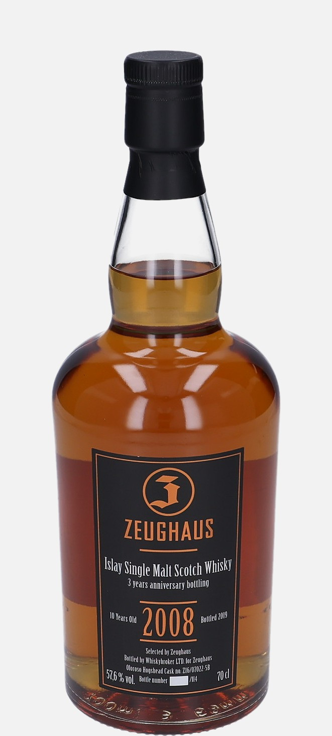 Whiskybroker.co.uk d. 31.October 2008, b. 20.August 2019 10 years old cask no. Z16/07022-5B Islay Single Malt Scotch Whisky Matured in First Fill Oloroso Sherry Hogshead 57.6% Vol, 700 ml Uncategorized 