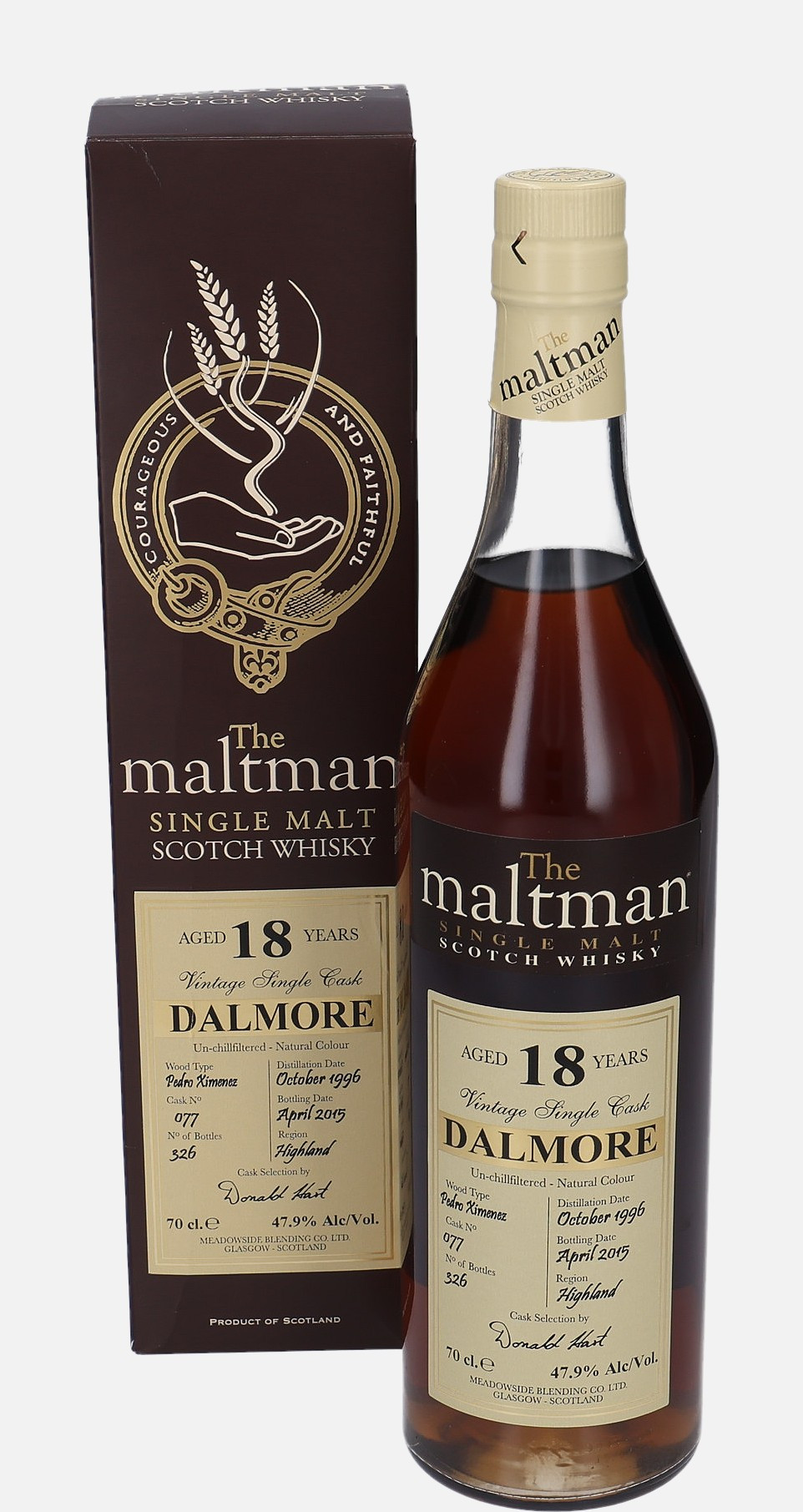 Dalmore Meadowside Blending Co. Ltd. d. October 1996, b. April 2015 18 years old cask no. 077 Single Malt Scotch Whisky 47.9% Vol, 700 ml Uncategorized 