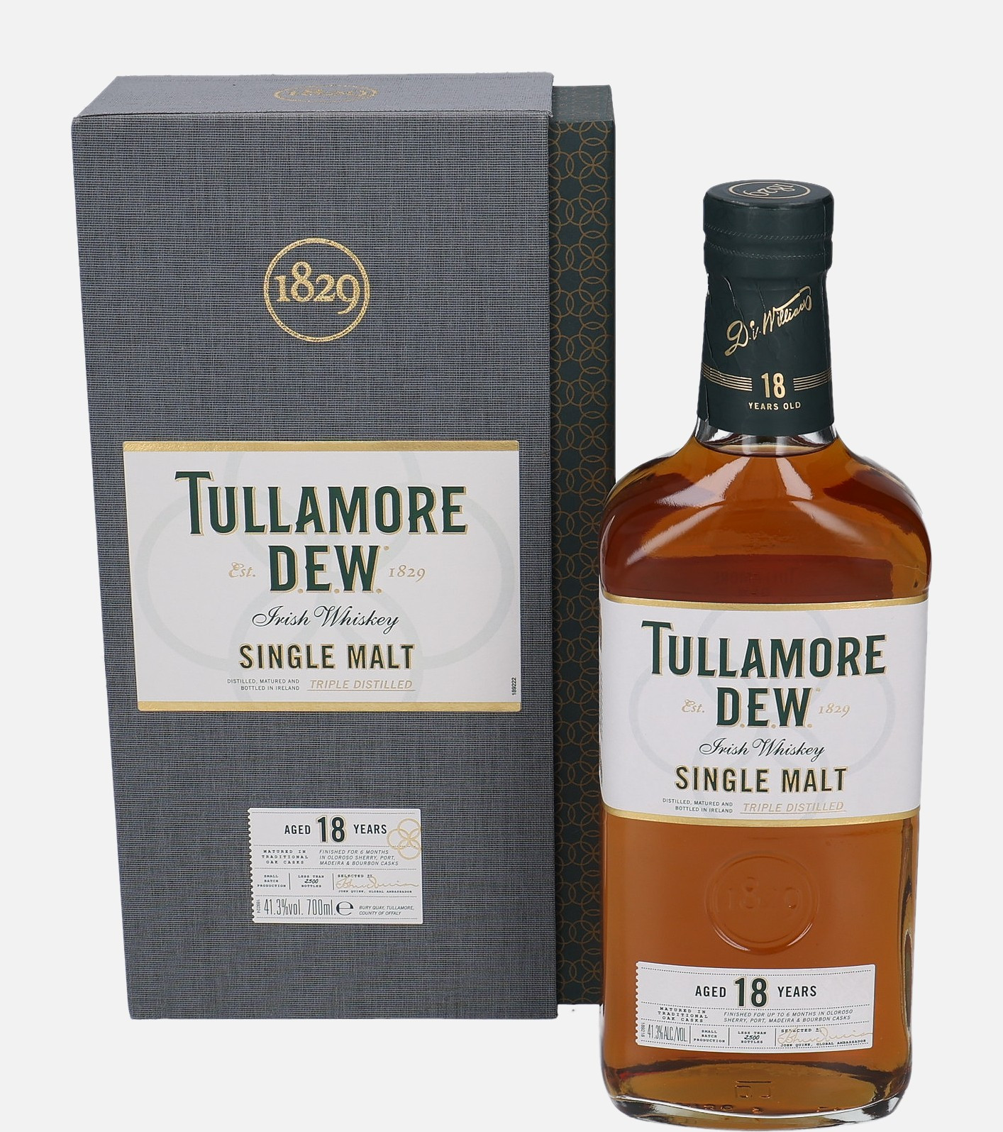Tullamore Dew 18 years old Irish Whiskey Finished in Oloroso Sherry, Port, Madeira & Bourbon 41.3% Vol, 700 ml Uncategorized 