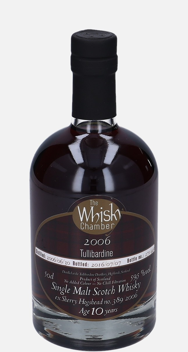 Tullibardine The Whisky Chamber d. 30.6.2006, b. 7.7.2016 10 years old cask no. 389 Single Malt Scotch Whisky Matured in Sherry Hogshead 59.5% Vol, 500 ml Uncategorized