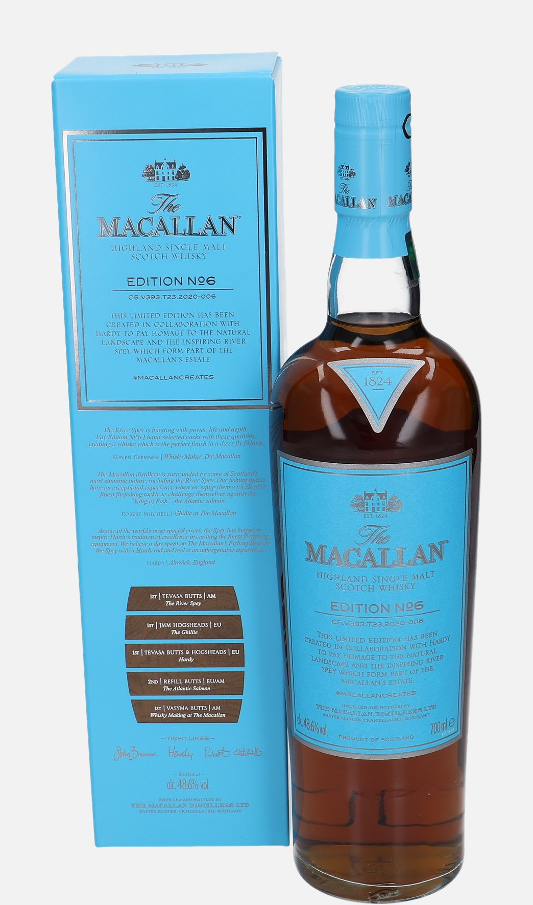 Macallan Edition No.6, Original Bottling C5.V393.T23.2020-006 Highland Single Malt Scotch Whisky 48.6% Vol, 700 ml Whisky 