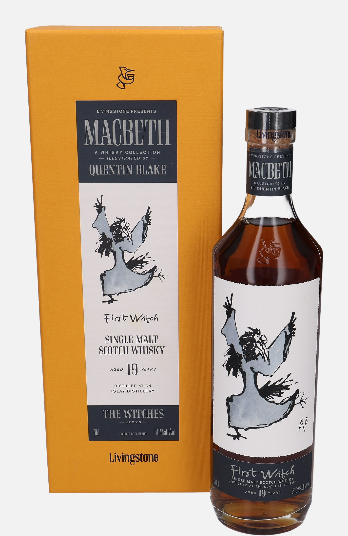 An Islay Distillery First Witch, Livingstone Rare 19 years old Single Malt Scotch Whisky 51.7% Vol, 700 ml Whisky 