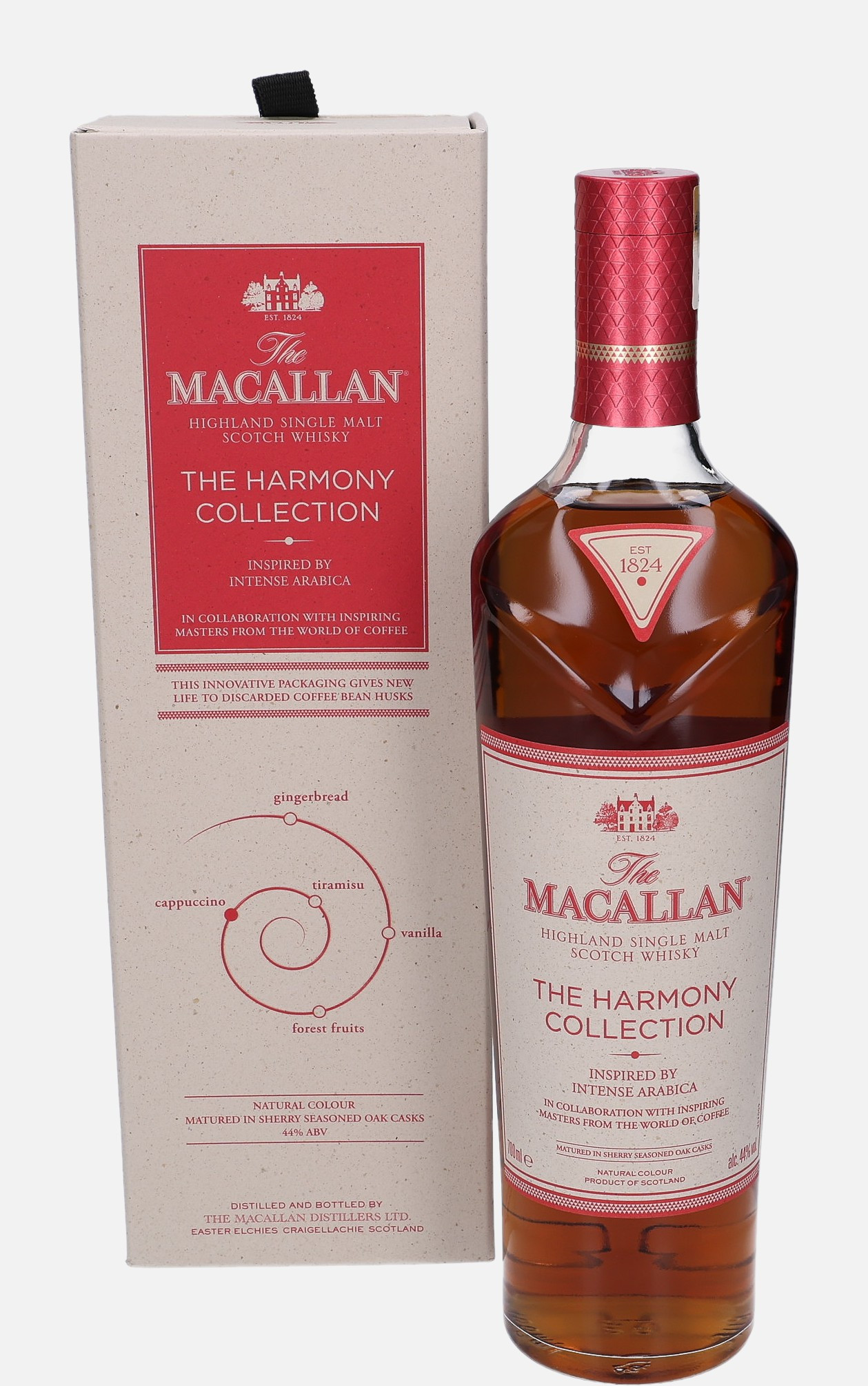 Macallan Intense Arabica, Original Bottling Highland Single Malt Scotch Whisky Matured in Sherry Seasoned Oak Cask 44% Vol, 700 ml Whisky 