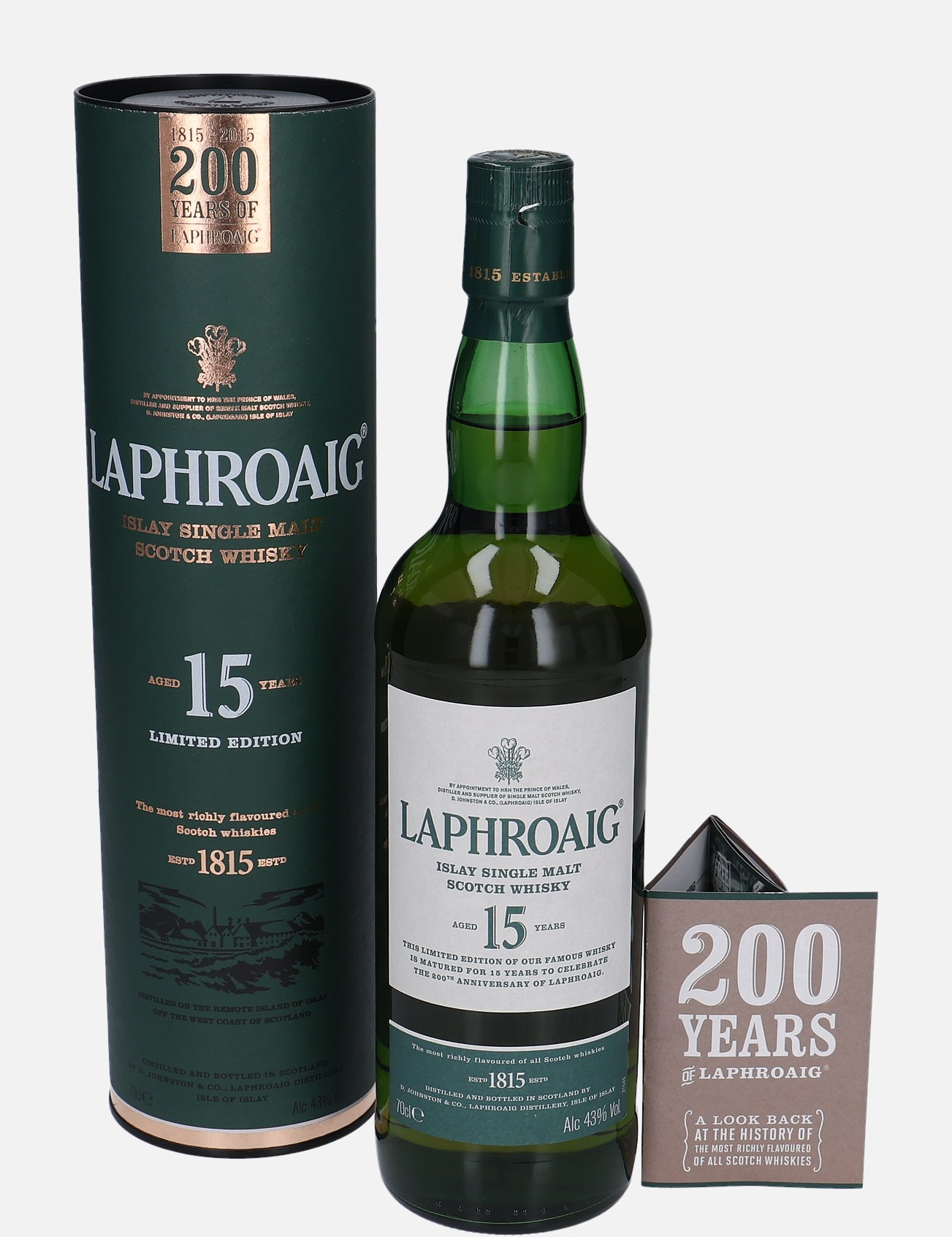 Laphroaig Original Bottling 15 years old Islay Single Malt Scotch Whisky 43% Vol, 700 ml Whisky 