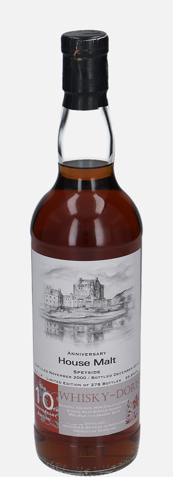 10th Anniversary Malt Whisky – Doris d. November 2000, b. December 2012 Speyside Single Malt Scotch Whisky Matured in Sherry Butt 55.8% Vol, 700 ml Whisky 