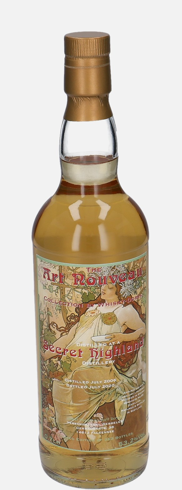 A Secret Highland Distillery Whisky – Doris d. July 2006, b. July 2020 cask no. 65 Single Malt Matured in Sherry Hogshead 53.2% Vol, 700 ml Whisky 