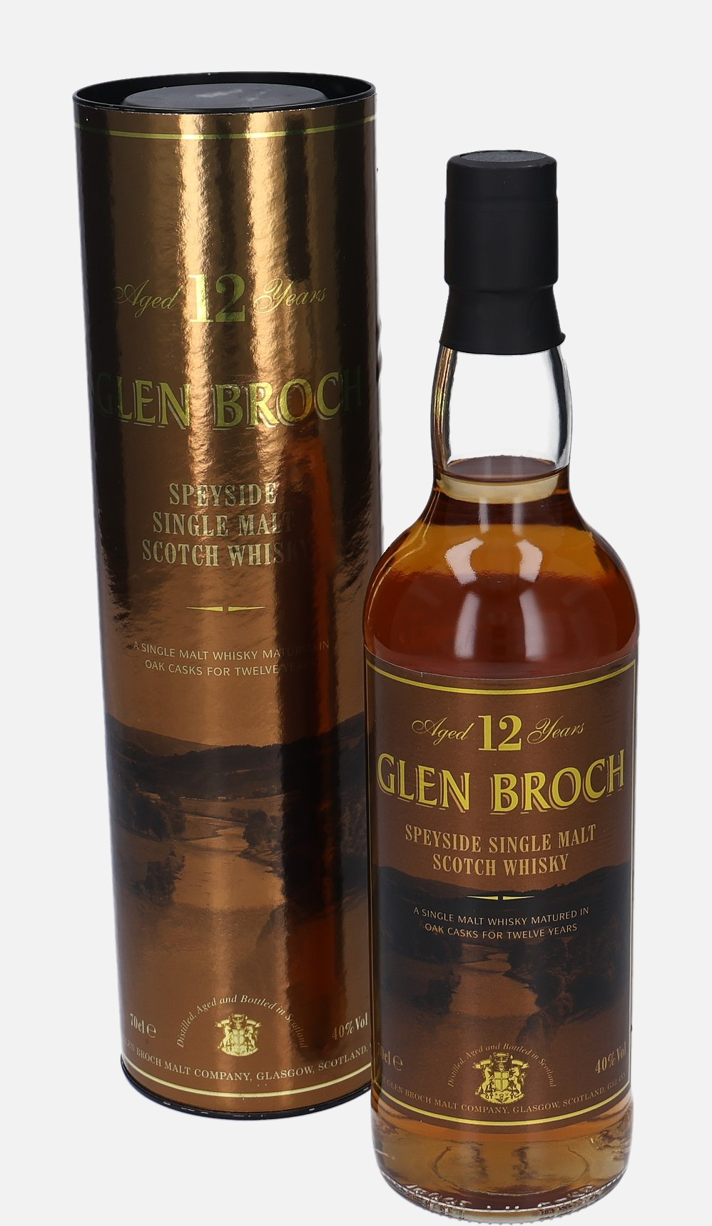 Glen Broch 12 years old Speyside Single Malt Scotch Whisky Matured in Oak Cask 40% Vol, 700 ml Whisky 