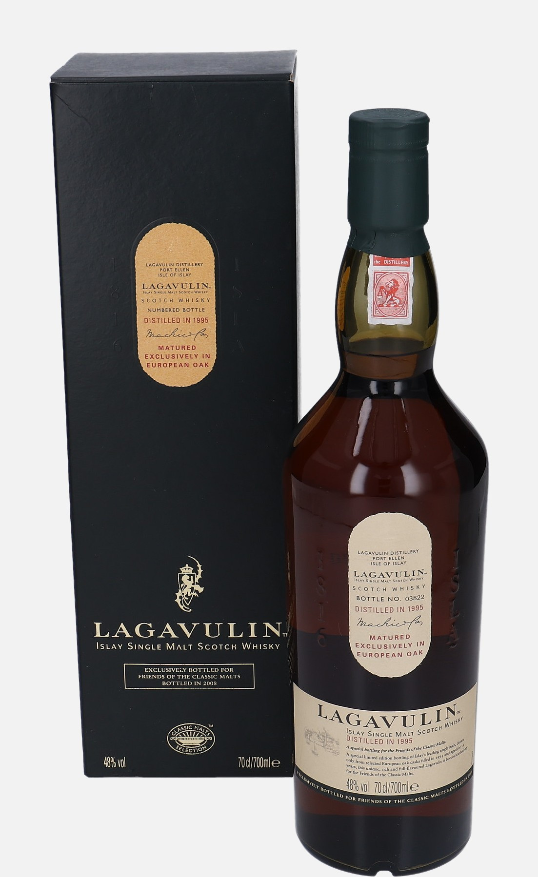 Lagavulin Original Bottling d. 1995, b. 2008 12 years old Islay Single Malt Scotch Whisky Matured in European Oak 48% Vol, 700 ml Whisky 