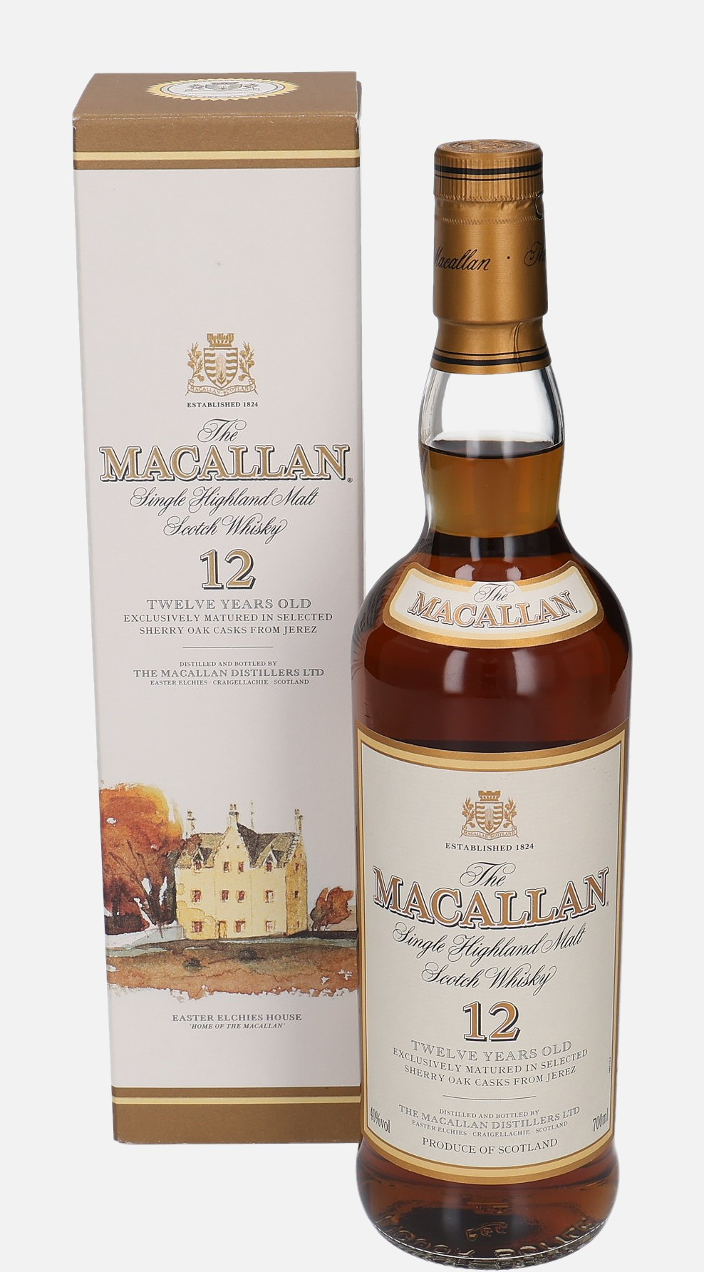 Macallan Original Bottling 12 years old Single Highland Malt Scotch Whisky Matured in Sherry Oak Cask 40% Vol, 700 ml Whisky 