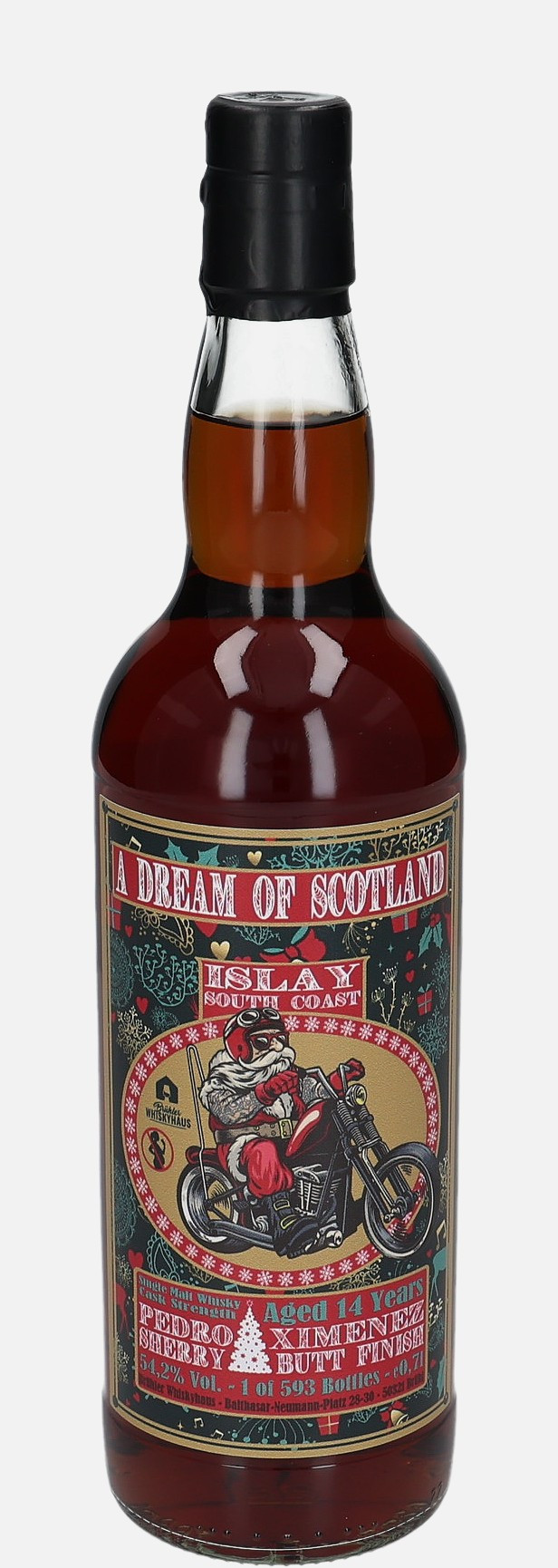 Islay South Coast Brühler Whiskyhaus 14 years old Single Malt Whisky Finished in Pedro Ximénez Butt 54.2% Vol, 700 ml Whisky 