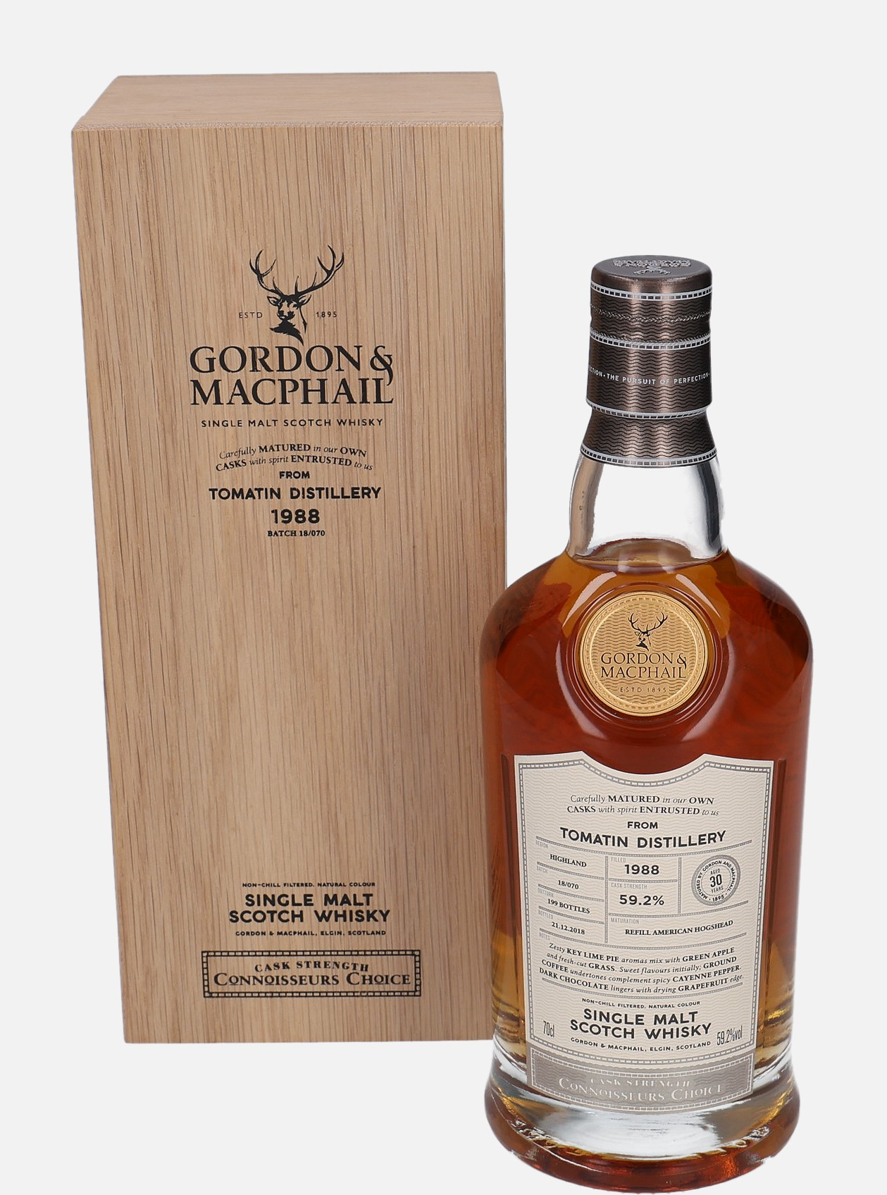 Tomatin Gordon & MacPhail d. 1988, b. 21.12.2018 30 years old Batch 18/070 Single Malt Scotch Whisky Matured in Refill American Hogshead 59.2% Vol, 700 ml Whisky 