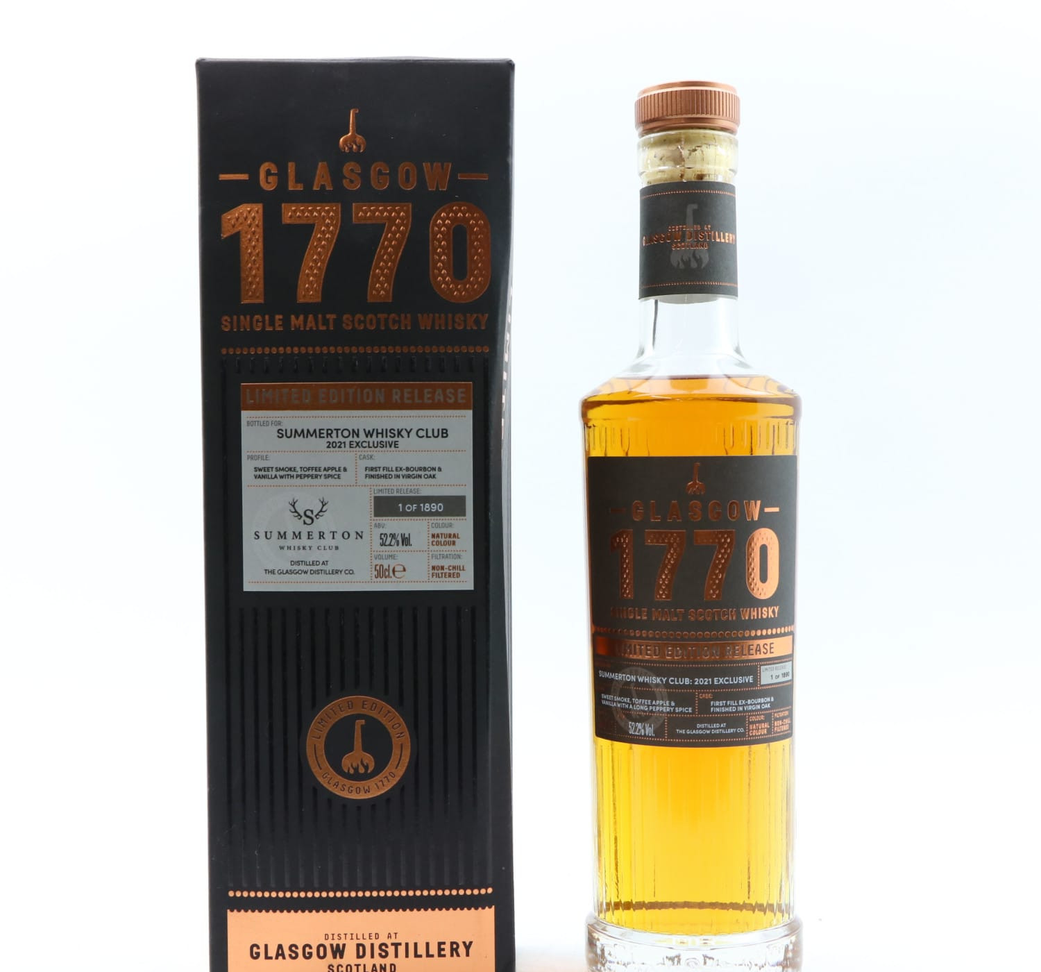 Glasgow Distillery 1770 Summerton Whisky Club 2021 Exclusive 50cl Whisky 