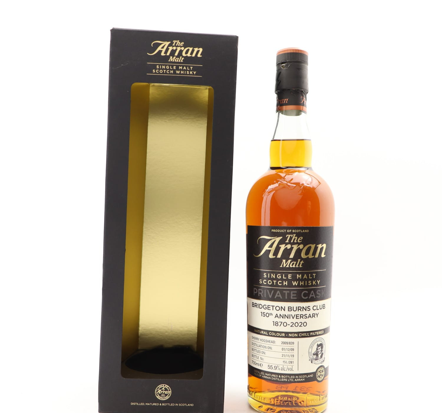 Arran 2009 Private Cask #839 For Bridgeton Burns Club 150th Anniversary Whisky 