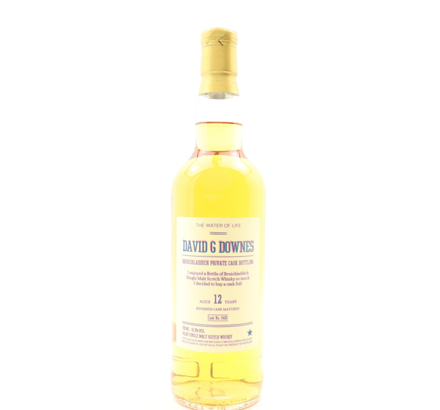 Bruichladdich 12 Year Old Private Cask #425 David G Downes Whisky 