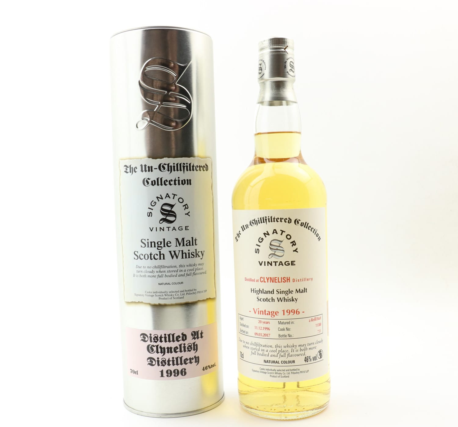 Clynelish 1996 20 Year Old Signatory Whisky 